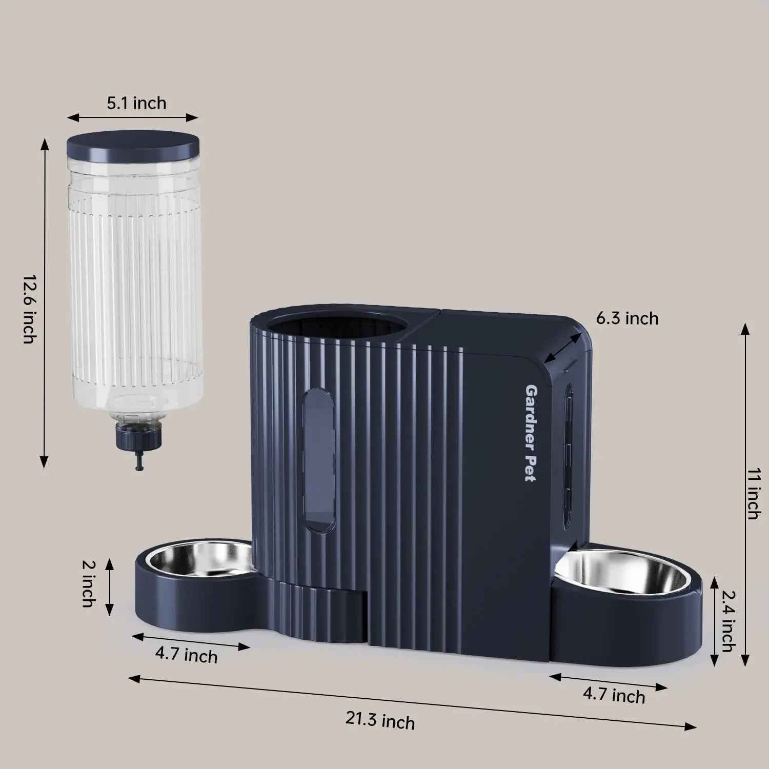 Gravity Pet Feeder & Water Dispenser Set with Stainless Steel Bowls