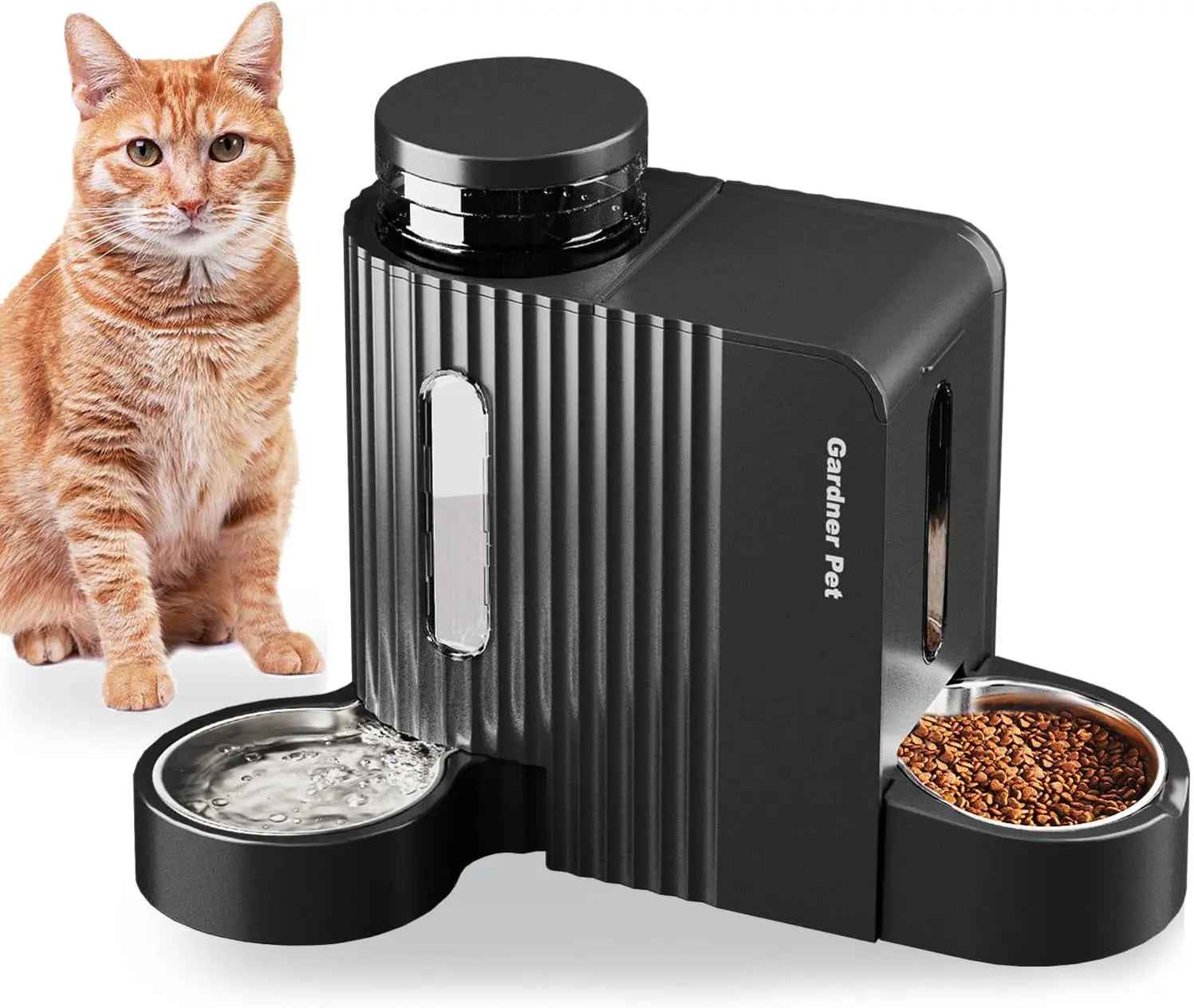Gravity Pet Feeder & Water Dispenser Set with Stainless Steel Bowls