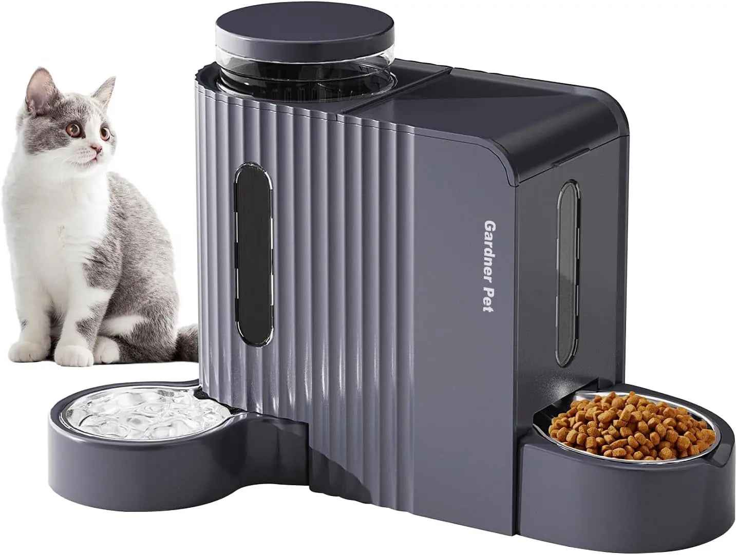 Gravity Pet Feeder & Water Dispenser Set with Stainless Steel Bowls
