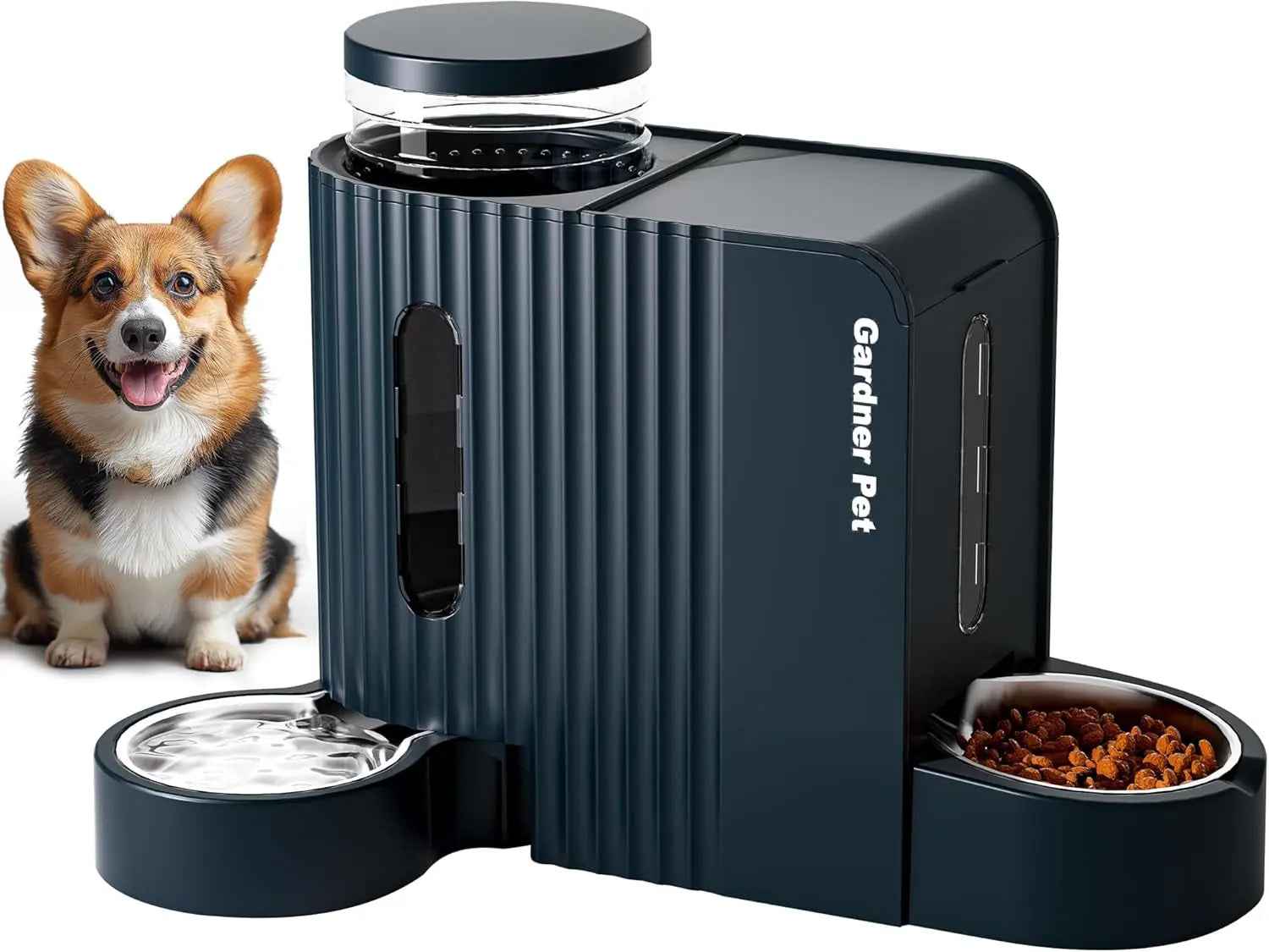 Gravity Pet Feeder & Water Dispenser Set with Stainless Steel Bowls