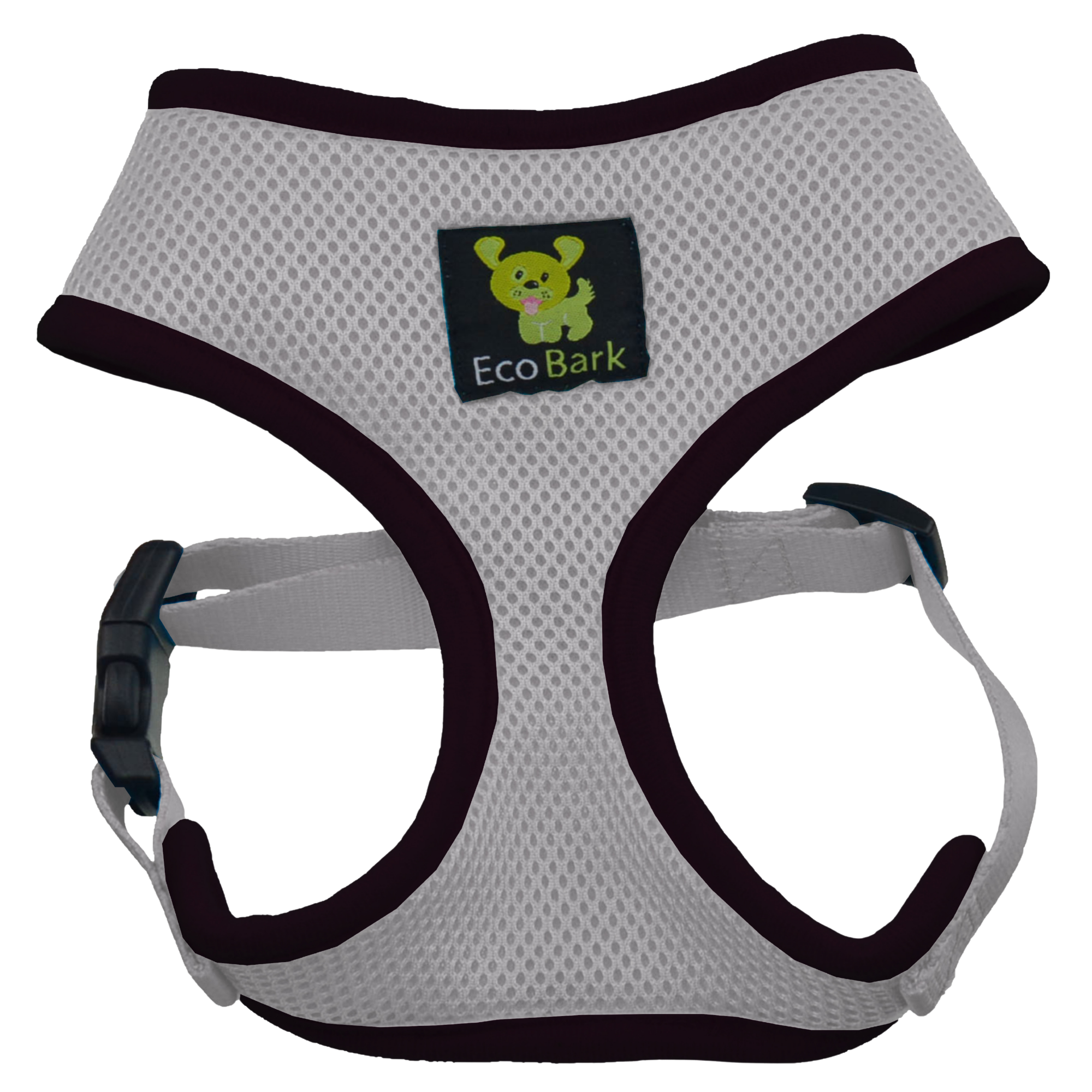 EcoBark Gray Dog Harness - Over-the-Head Dog Soft Mesh Vest Halter for Small to Medium Dogs and Puppies