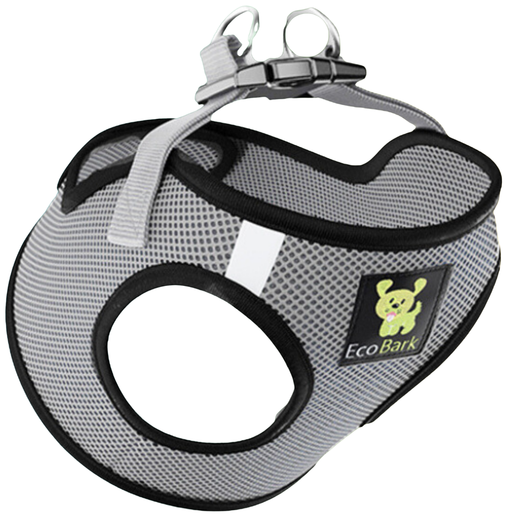 EcoBark Step In Dog Harness - Teacup & Small Breeds- Reflective Soft Mesh Harness for Teacup, Small Dogs and Puppies / Gray