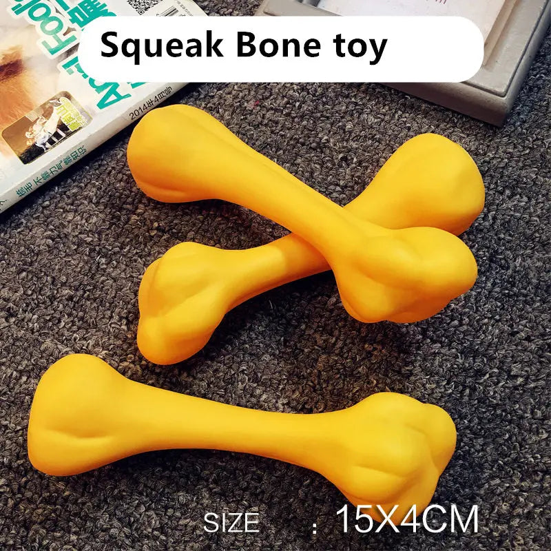 1PC Rubber Squeak Toy for Dog Chew Bone Slipper Squeaky Ball Dog Toys Tooth Grinding Training Pet Toy Supplies accessories