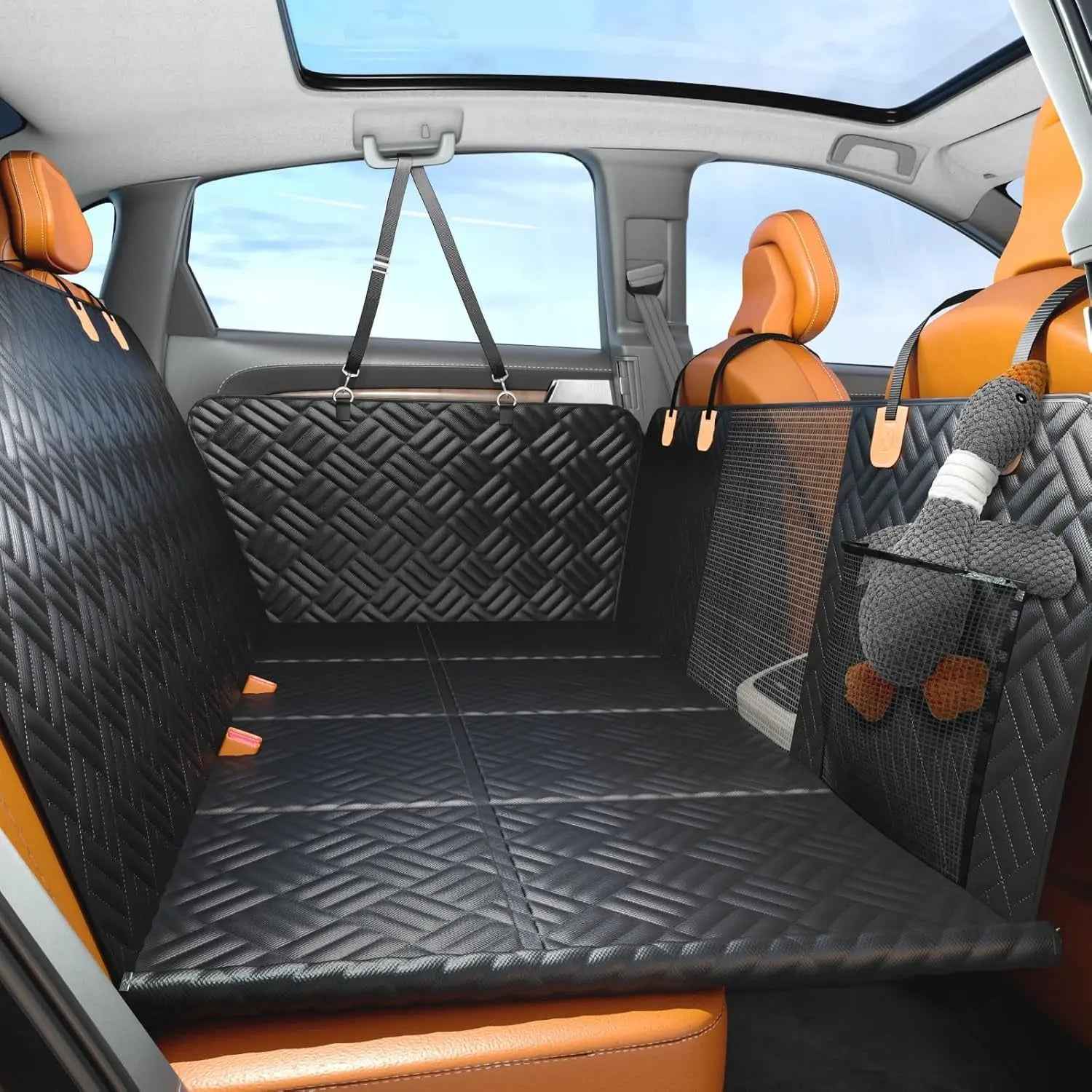 Dog Car Seat Cover Hammock  Hard Bottom, for SUV & Truck Back Seat