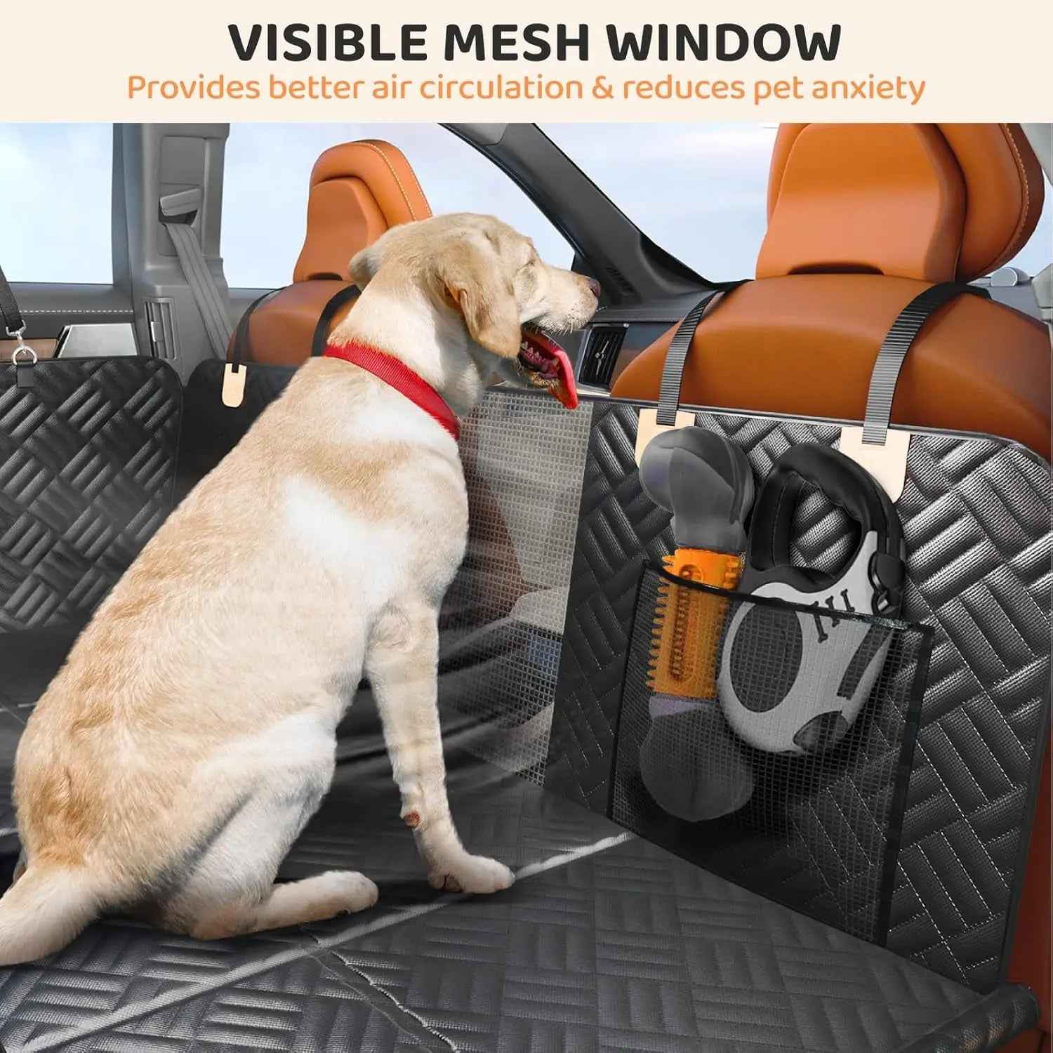 Dog Car Seat Cover Hammock  Hard Bottom, for SUV & Truck Back Seat