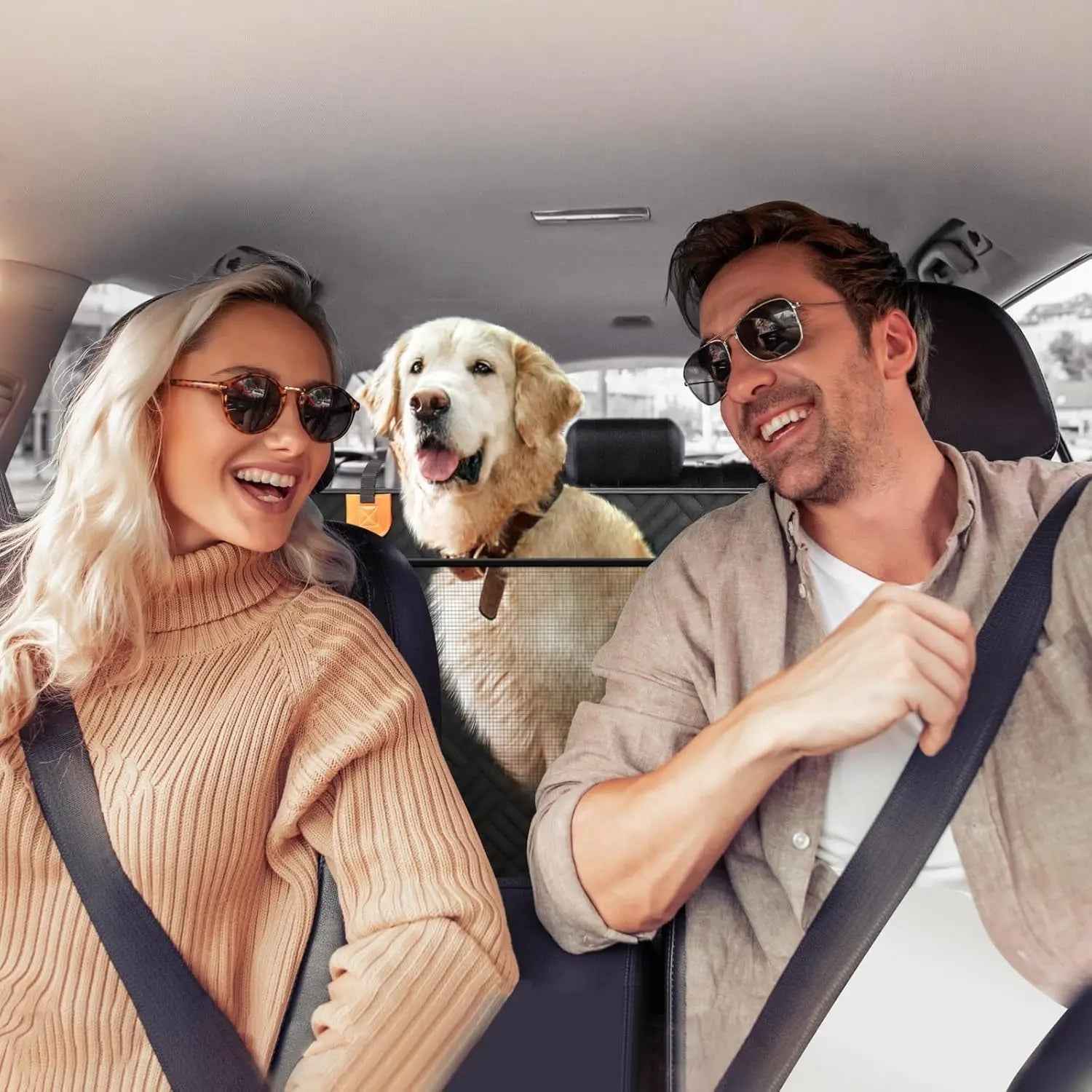 Dog Car Seat Cover Hammock  Hard Bottom, for SUV & Truck Back Seat