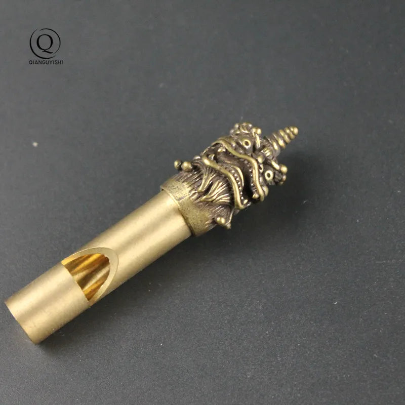 Pure Brass Outdoor Skull Whistle Keyring Hanging Jewelry Copper Training High Pitch Whistles Pendants Gifts Key Chain Ring DIY
