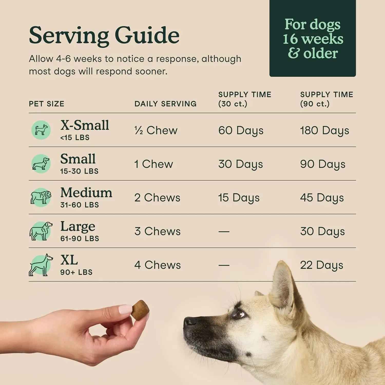 Dog Hip & Joint Supplement – Glucosamine & MSM, 90 Soft Chews