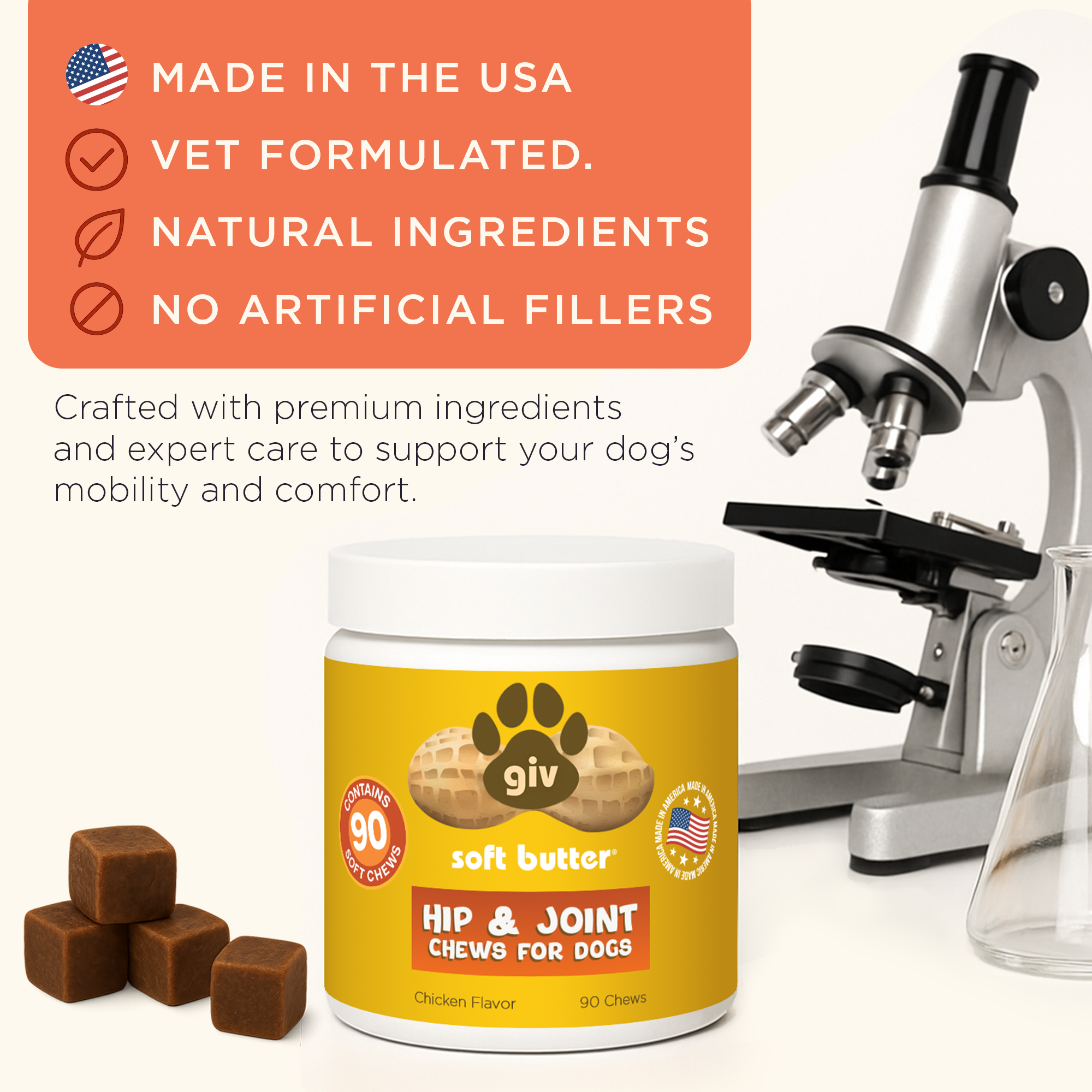 Hip & Joint Chews for Dogs (90 Count Jar)