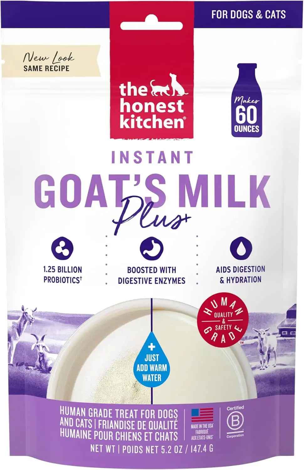 Goat Milk Powder with Probiotics for Dogs & Cats, 5.2oz