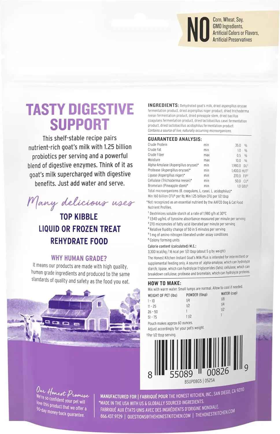 Goat Milk Powder with Probiotics for Dogs & Cats, 5.2oz