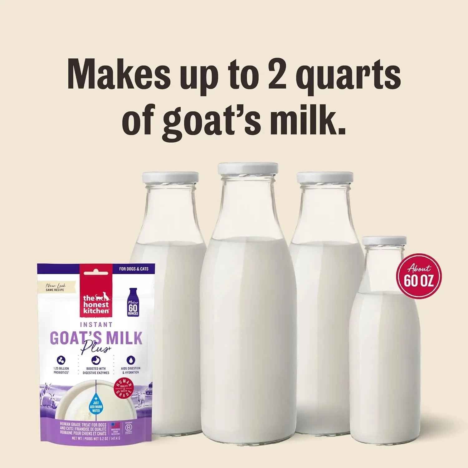 Goat Milk Powder with Probiotics for Dogs & Cats, 5.2oz