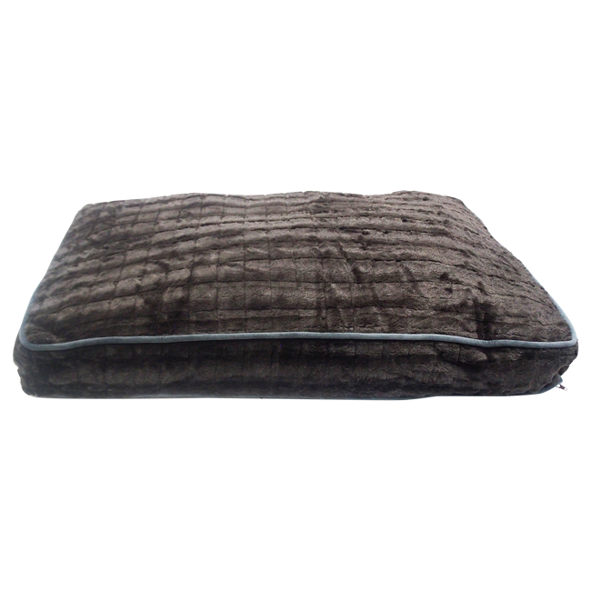 Faux Fur Cocoa Rectangle Pet Bed by Pet Maison for Unisex  36 x 27 x 4 Inch Pet Bed