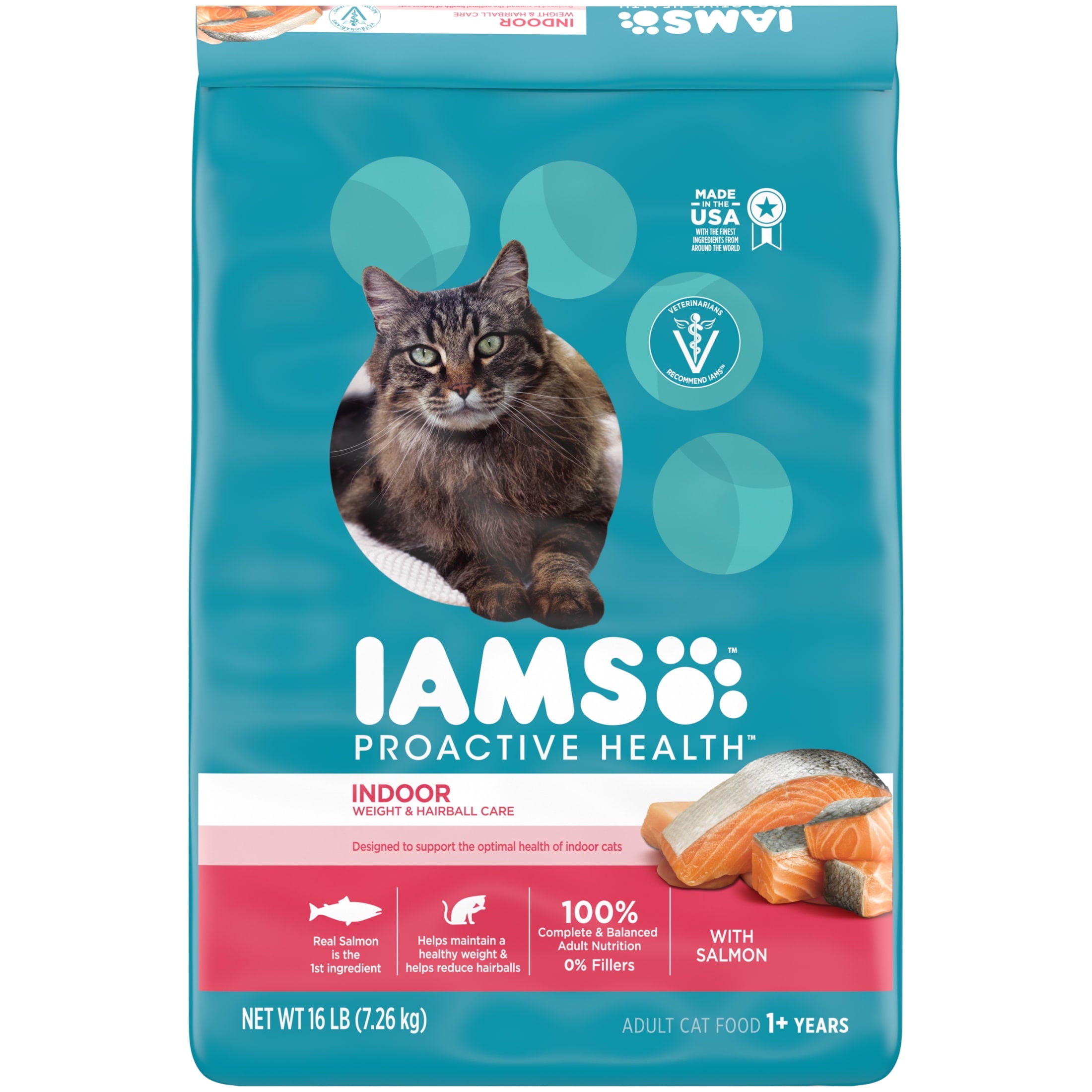 Iams Proactive Health Salmon Dry Cat Food, 16 Lb Bag