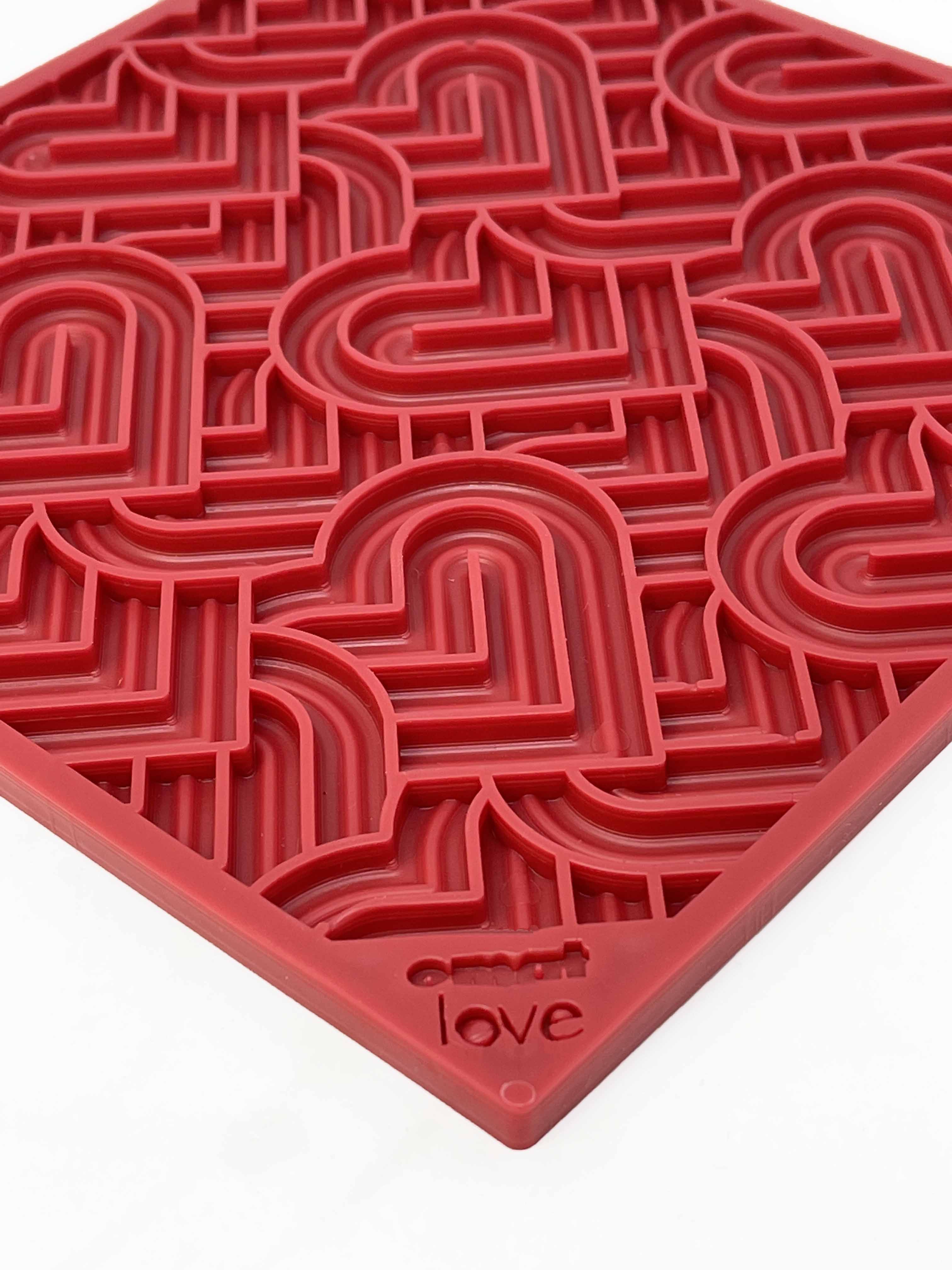 Love eMat - Enrichment Lick Mat for Dogs and Cats| Heart Design | SodaPup