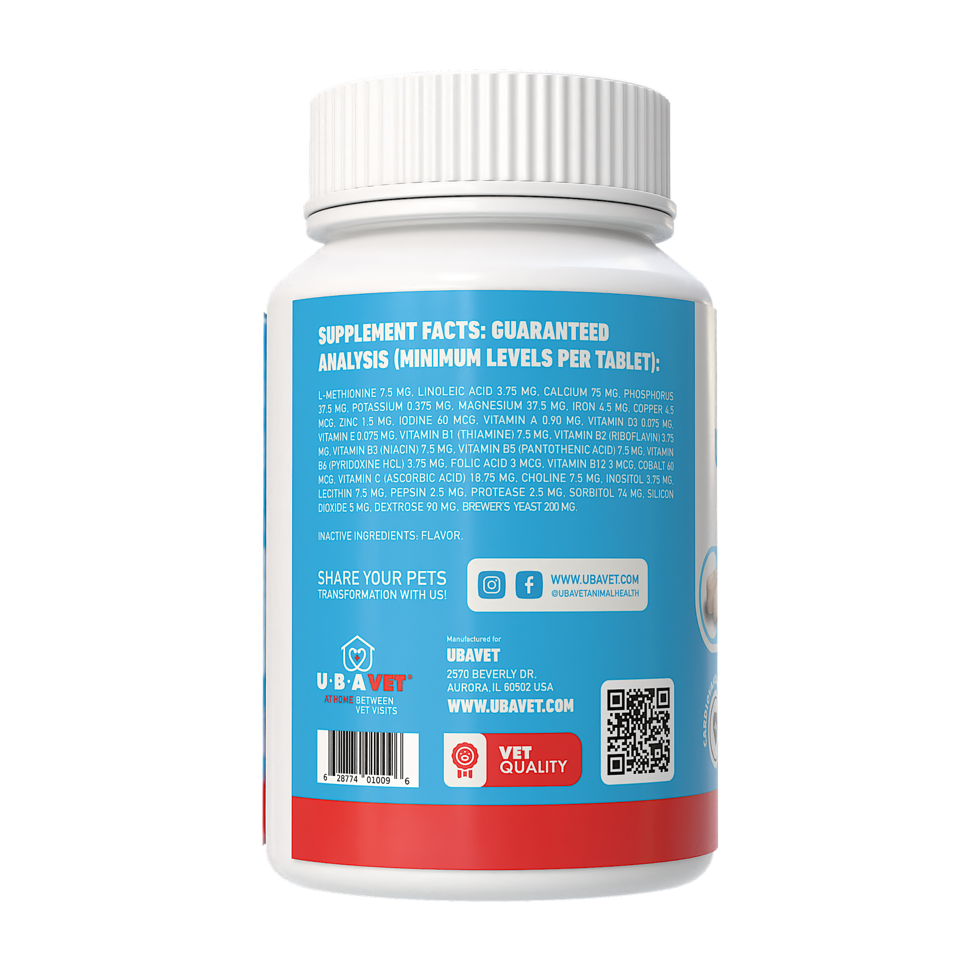 UBAVET Immune Support Daily Multi-Vitamin & Mineral Tablets for Dogs – 90 ct