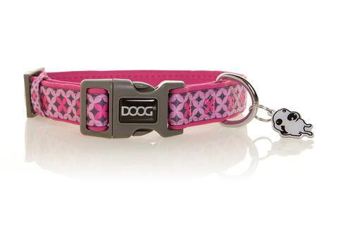 COLLAR PINK/BLK STAR-SM
