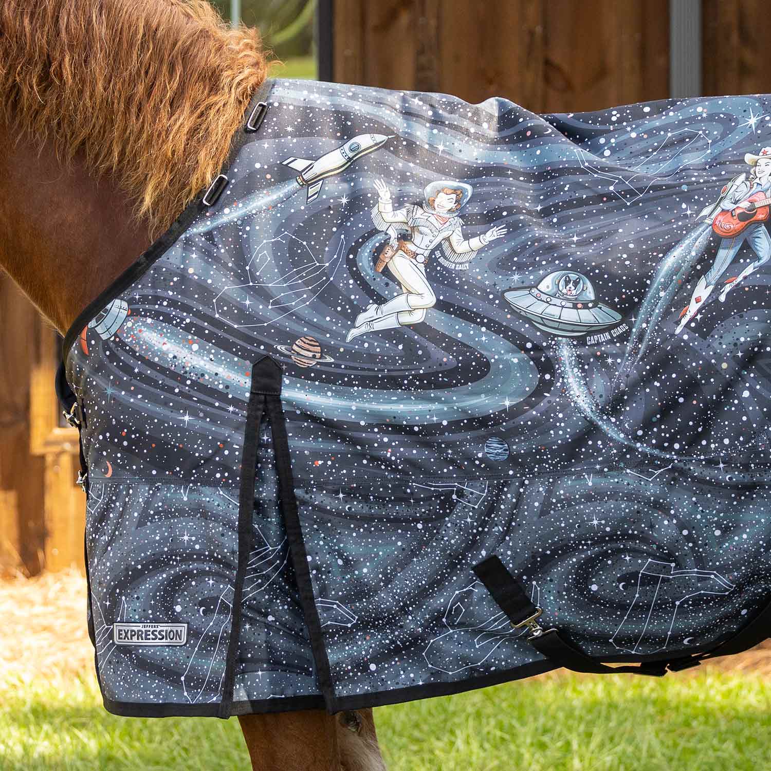 Jeffers Expression 1200 Denier Standard Neck Turnout Horse Blanket, 240 Gram