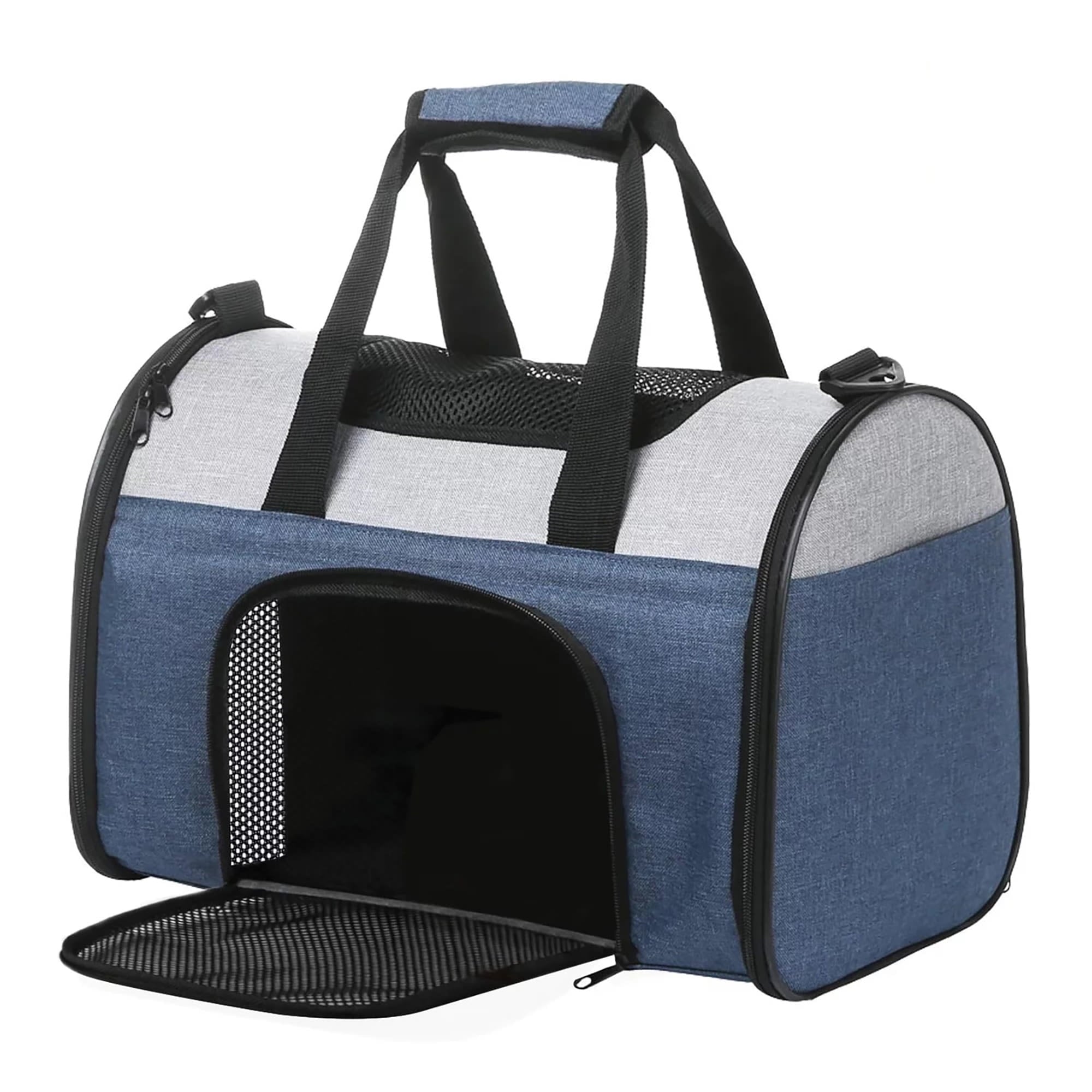 Jespet & Goopaws: Sport Airline Pet Carrier - Dark Blue - 16, Dogs Cats Up To 10Lbs, Soft-Sided Collapsible Kennel, Airline Appr