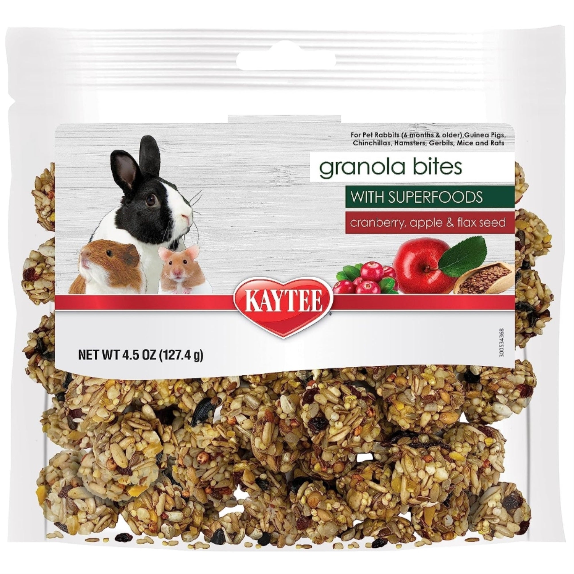 Kaytee Granola Bites with Super Foods Cranberry, Apple and Flax