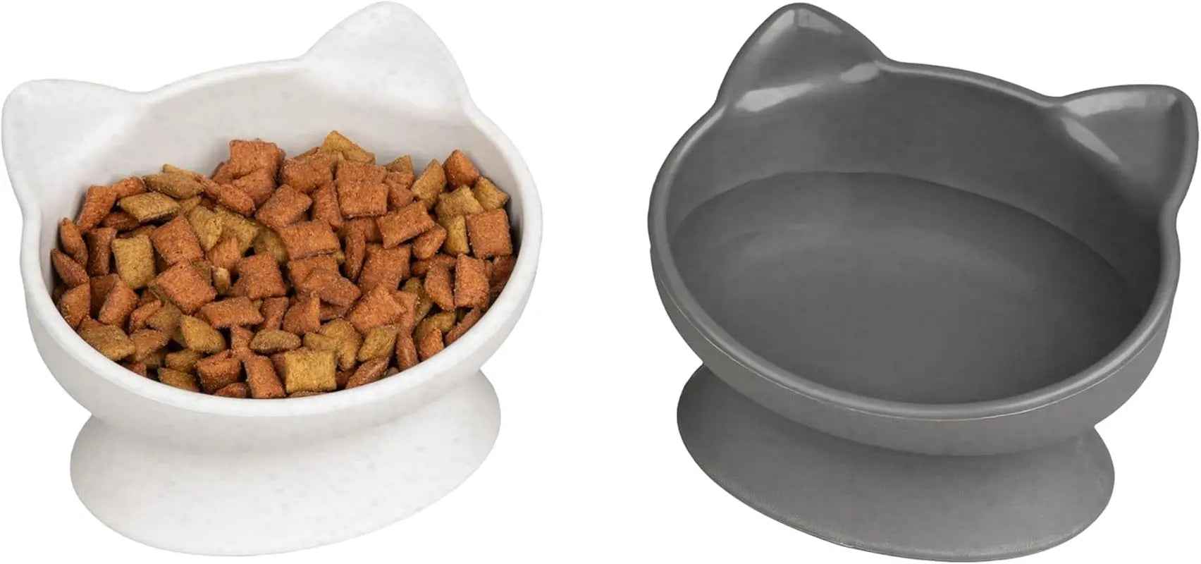 Kitty City Elevated Cat Bowls Set of 2 Whisker Friendly Raised 6.5oz