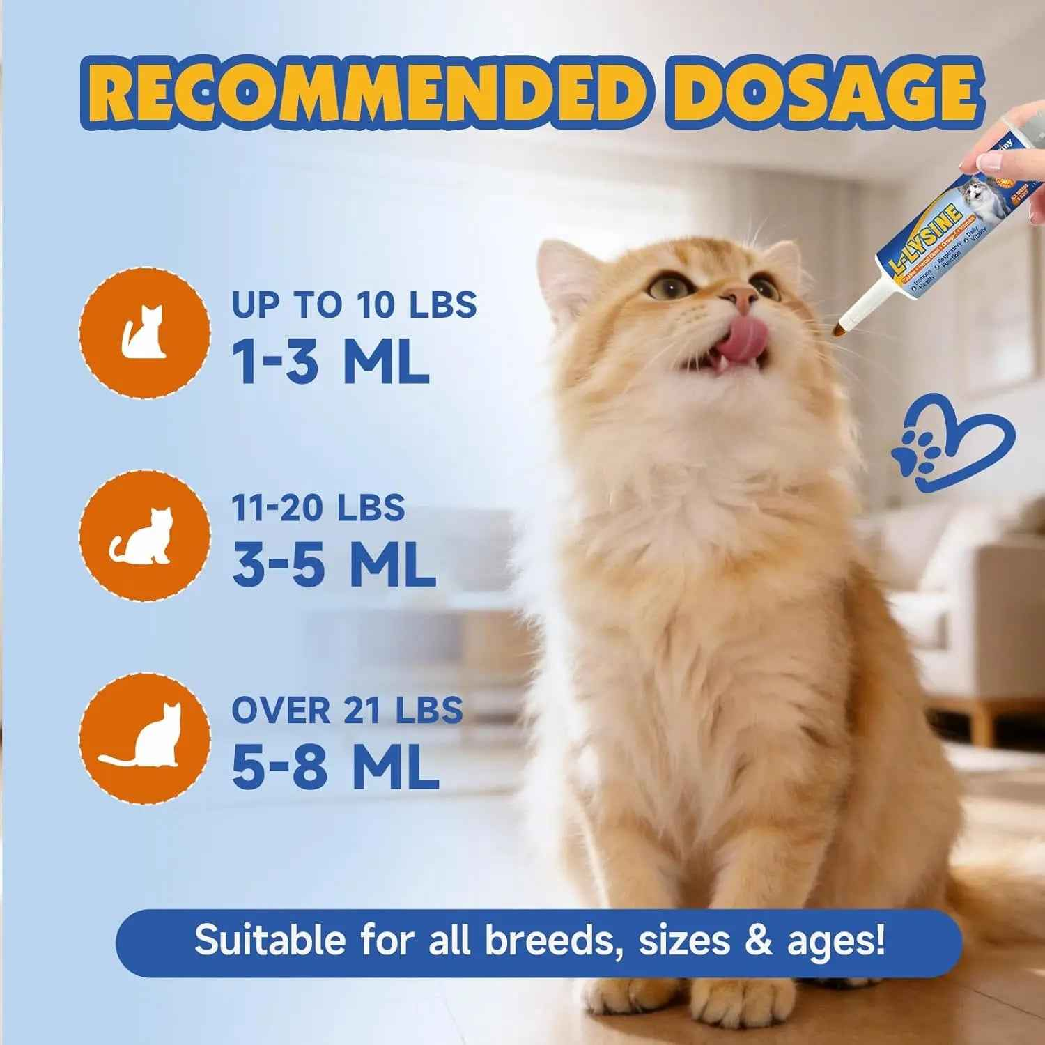 L-Lysine Paste for Cats with Taurine & Omega 3, 60ml
