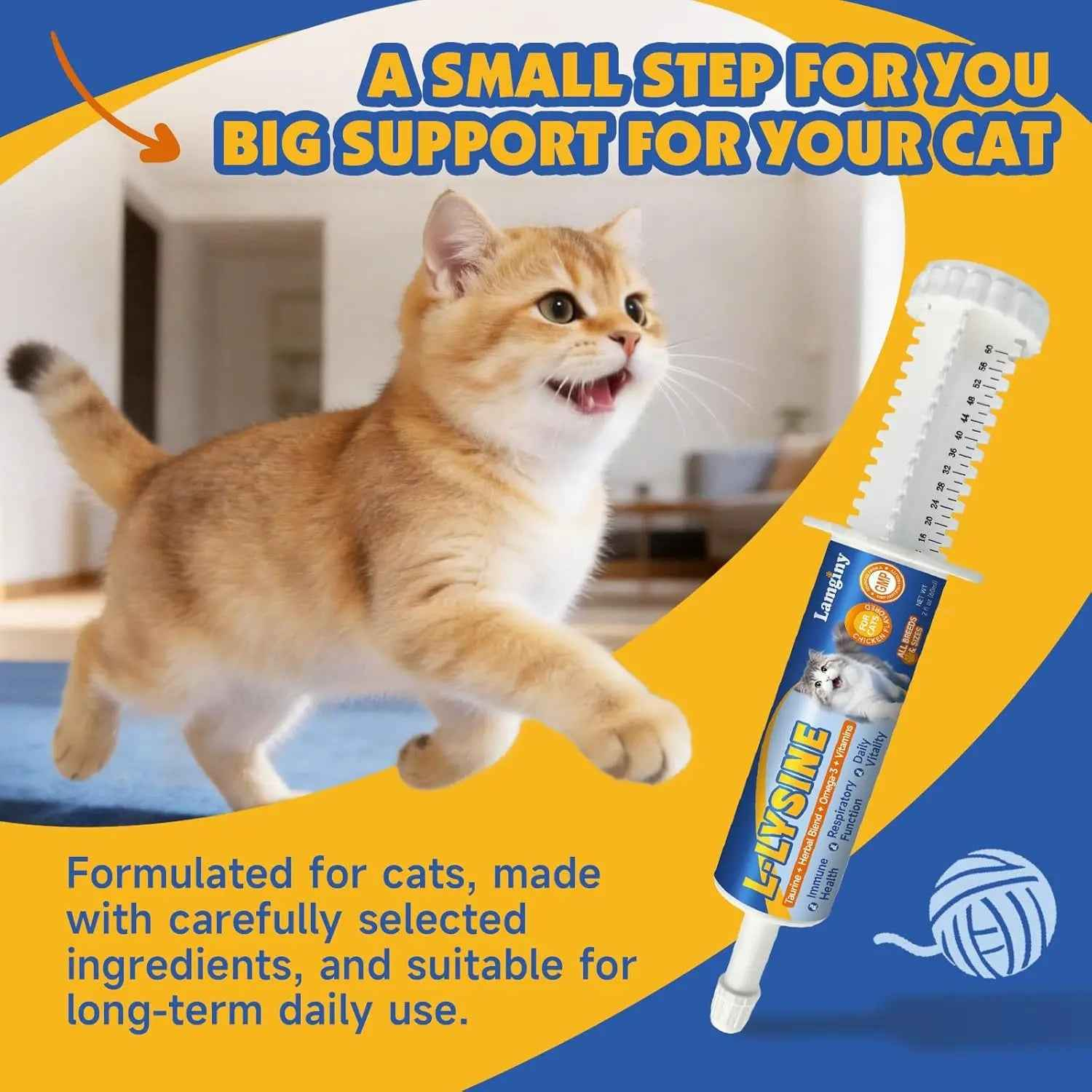 L-Lysine Paste for Cats with Taurine & Omega 3, 60ml