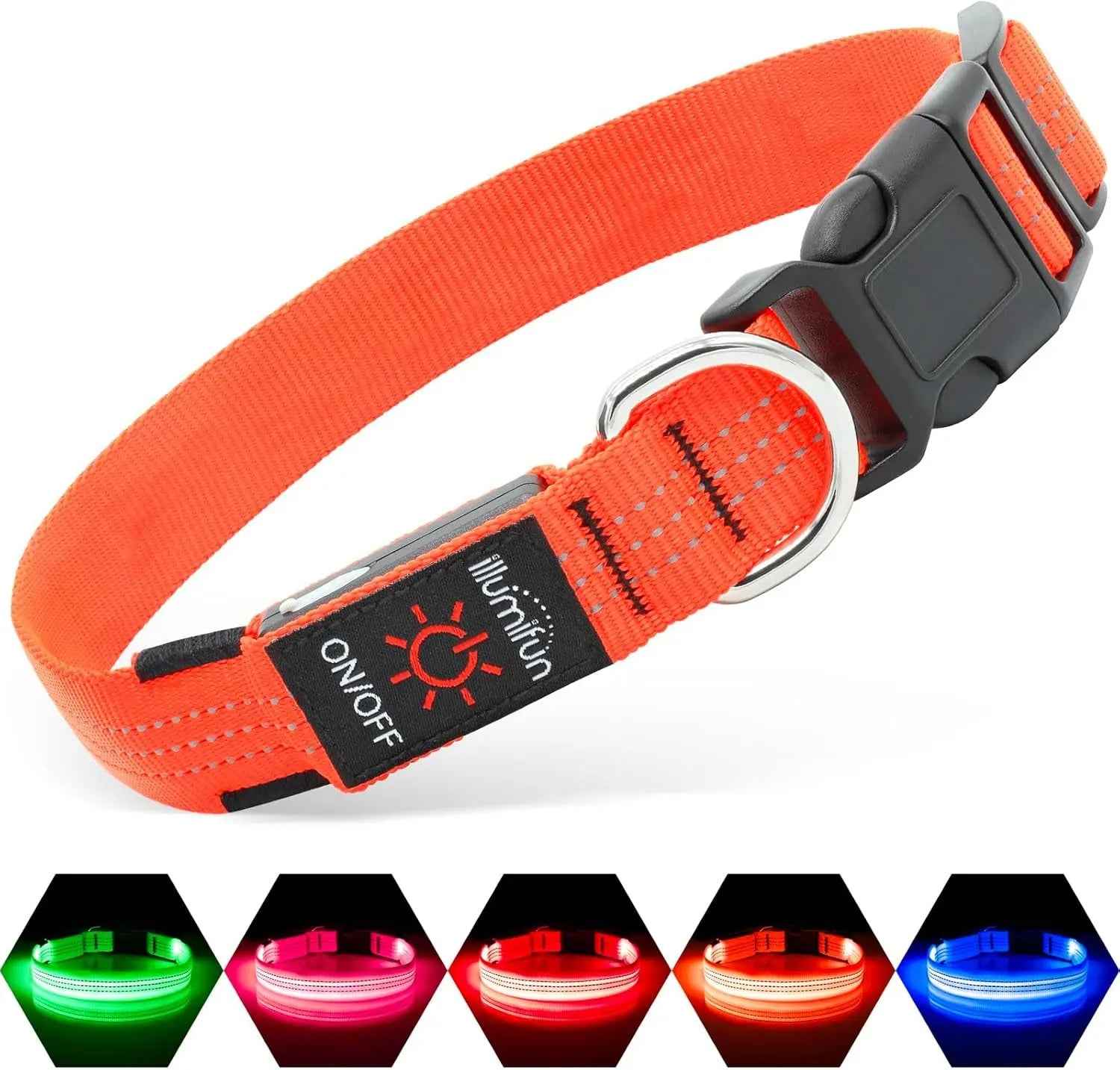 LED Dog Collar – Rechargeable Light-Up Collar for Night