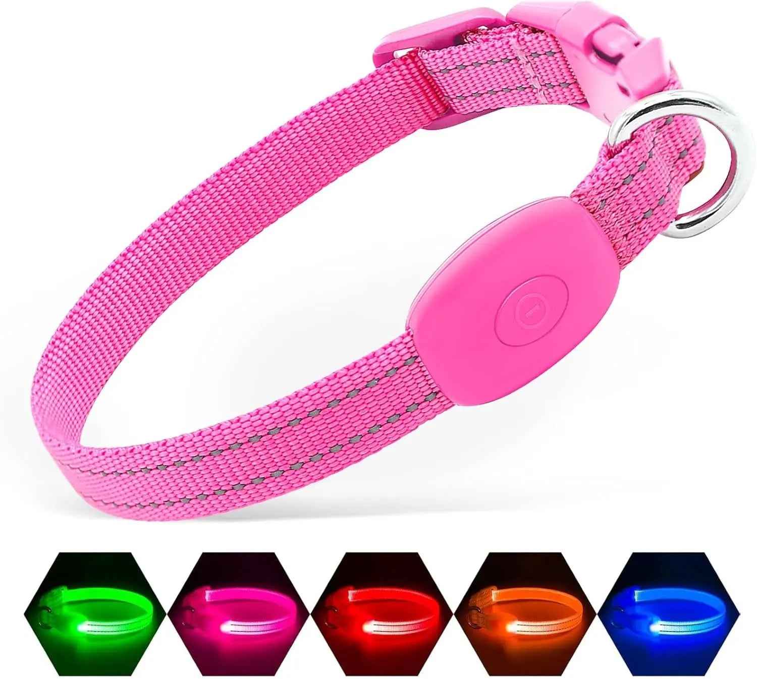 LED Dog Collar – Rechargeable Light-Up Collar for Night