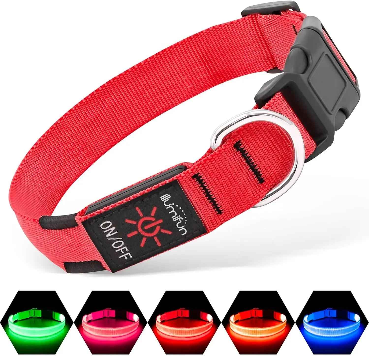 LED Dog Collar – Rechargeable Light-Up Collar for Night