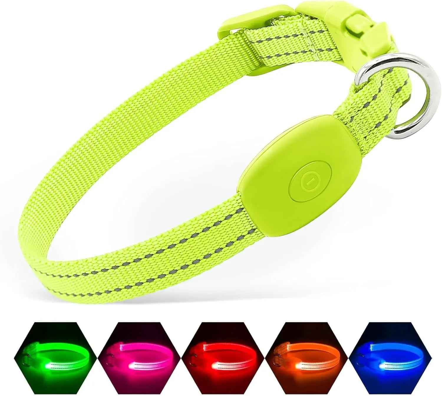 LED Dog Collar – Rechargeable Light-Up Collar for Night