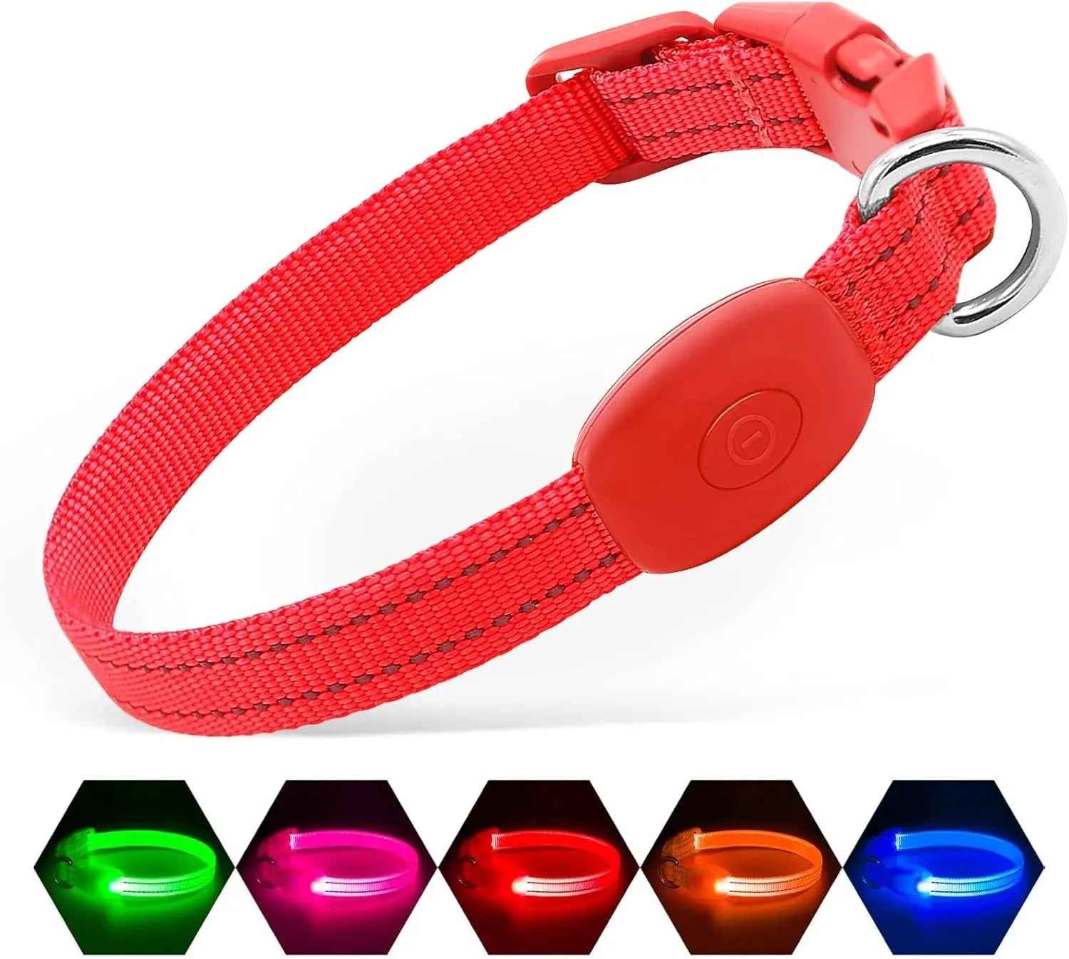 LED Dog Collar – Rechargeable Light-Up Collar for Night