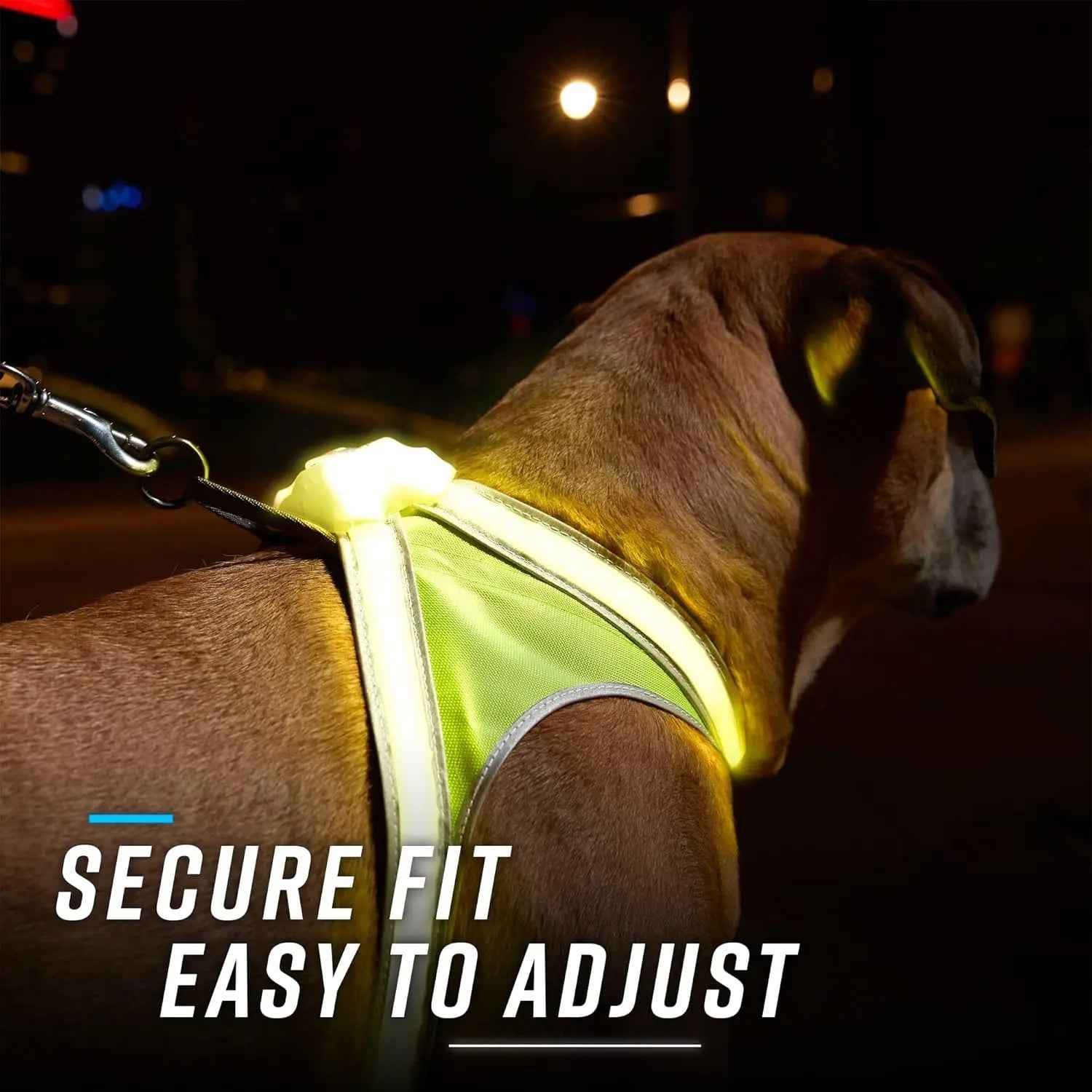 LED Light-Up Dog Harness USB Rechargeable Reflective Vest
