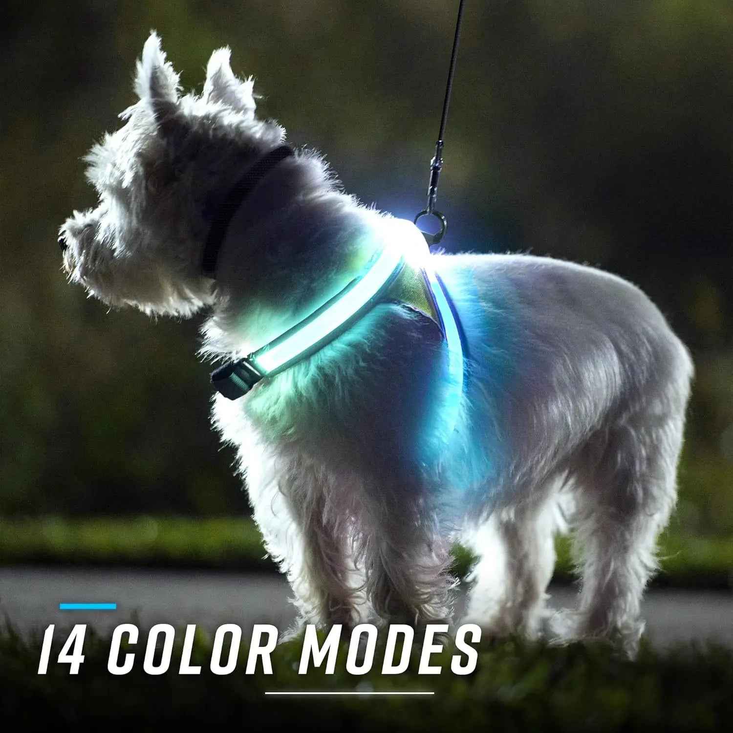 LED Light-Up Dog Harness USB Rechargeable Reflective Vest