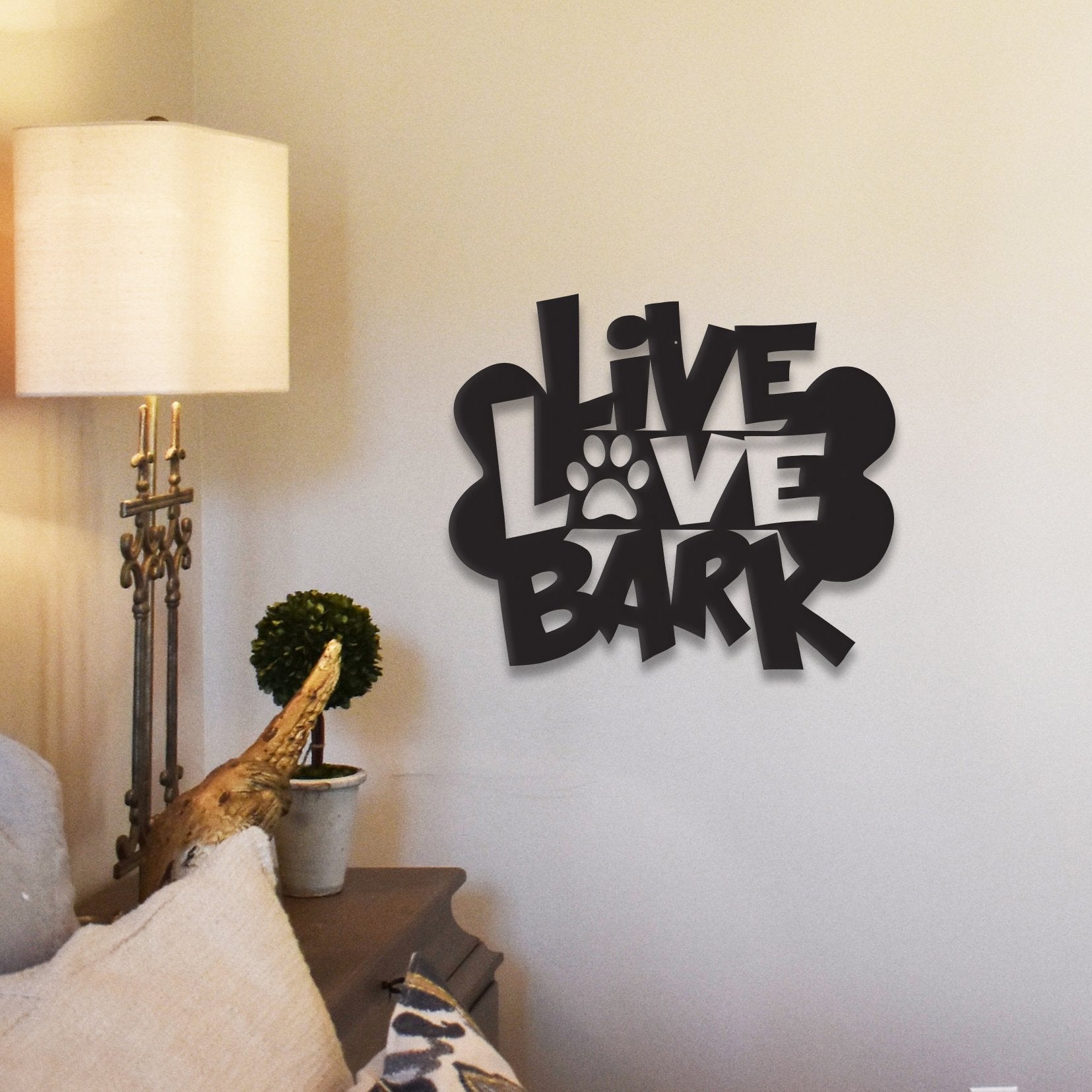 Live Love Bark - Metal Wall Art/Décor