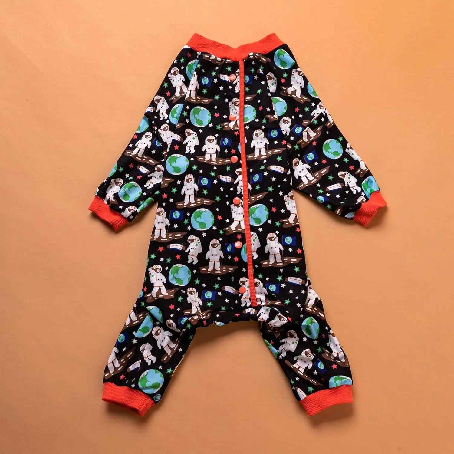 Large Dog Onesie Pajamas – Space Astronaut Print, UV Recovery Pullover