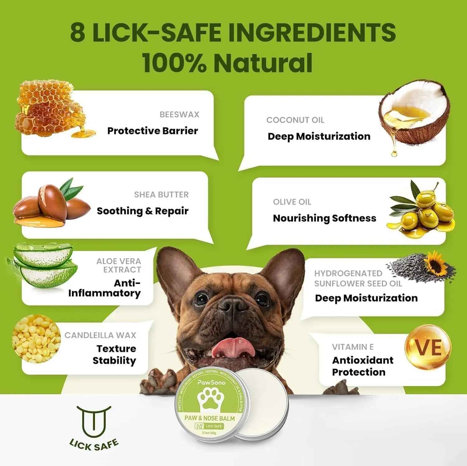 Lick-Safe Dog Paw & Nose Balm with Coconut Oil