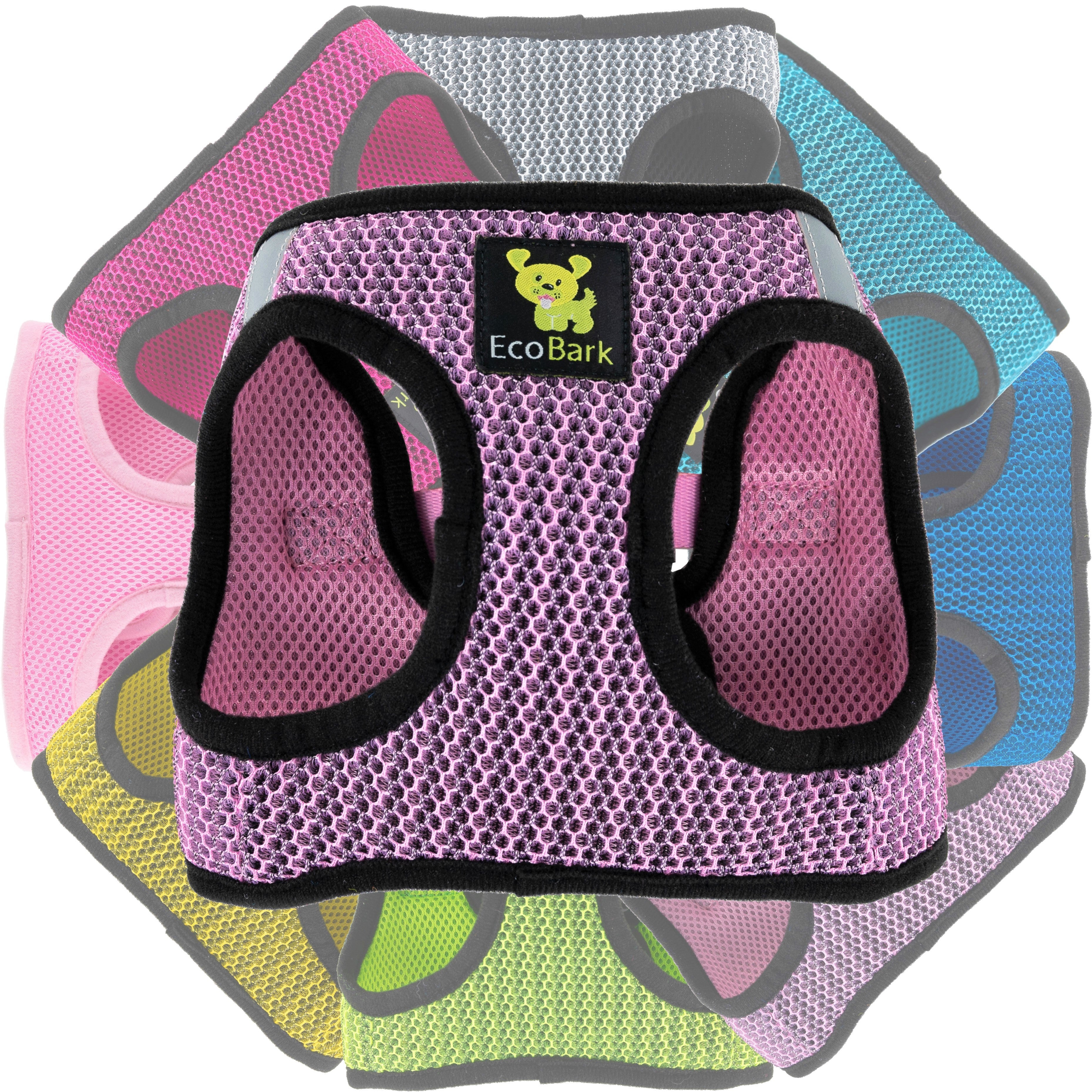 EcoBark Step In Dog Harness - Teacup & Small Breeds- Reflective Soft Mesh Harness for Teacup, Small Dogs and Puppies / Lilac Pink