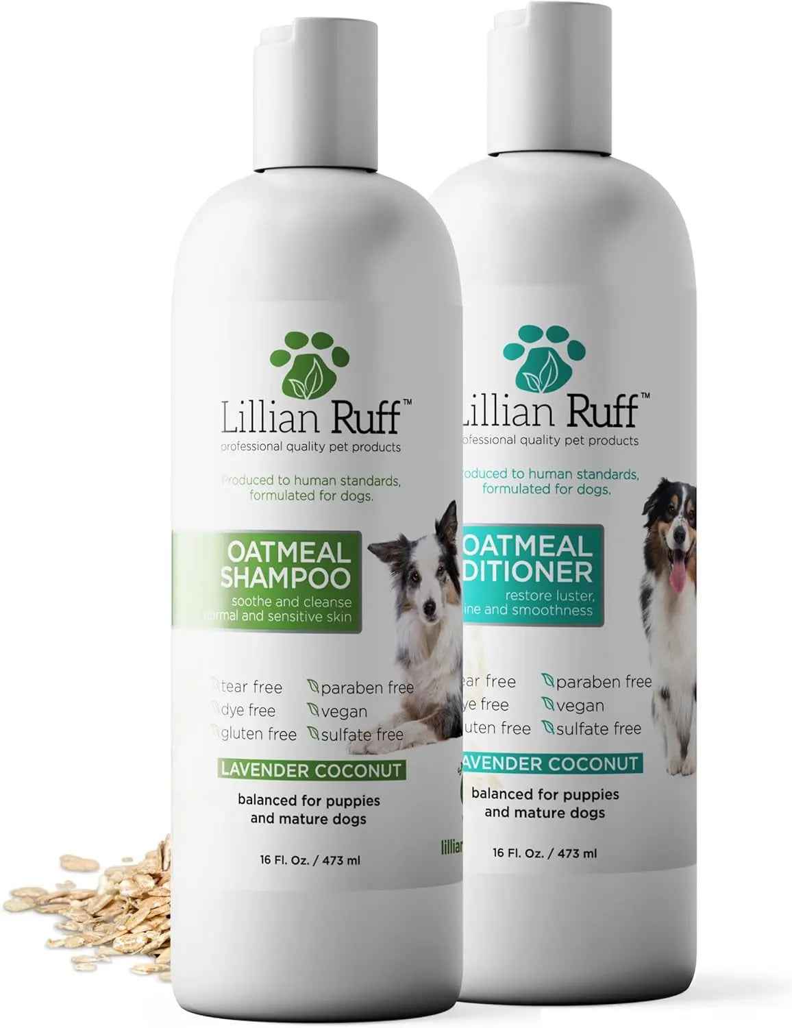 Lillian Ruff Hypoallergenic Oatmeal Dog Shampoo & Conditioner Set