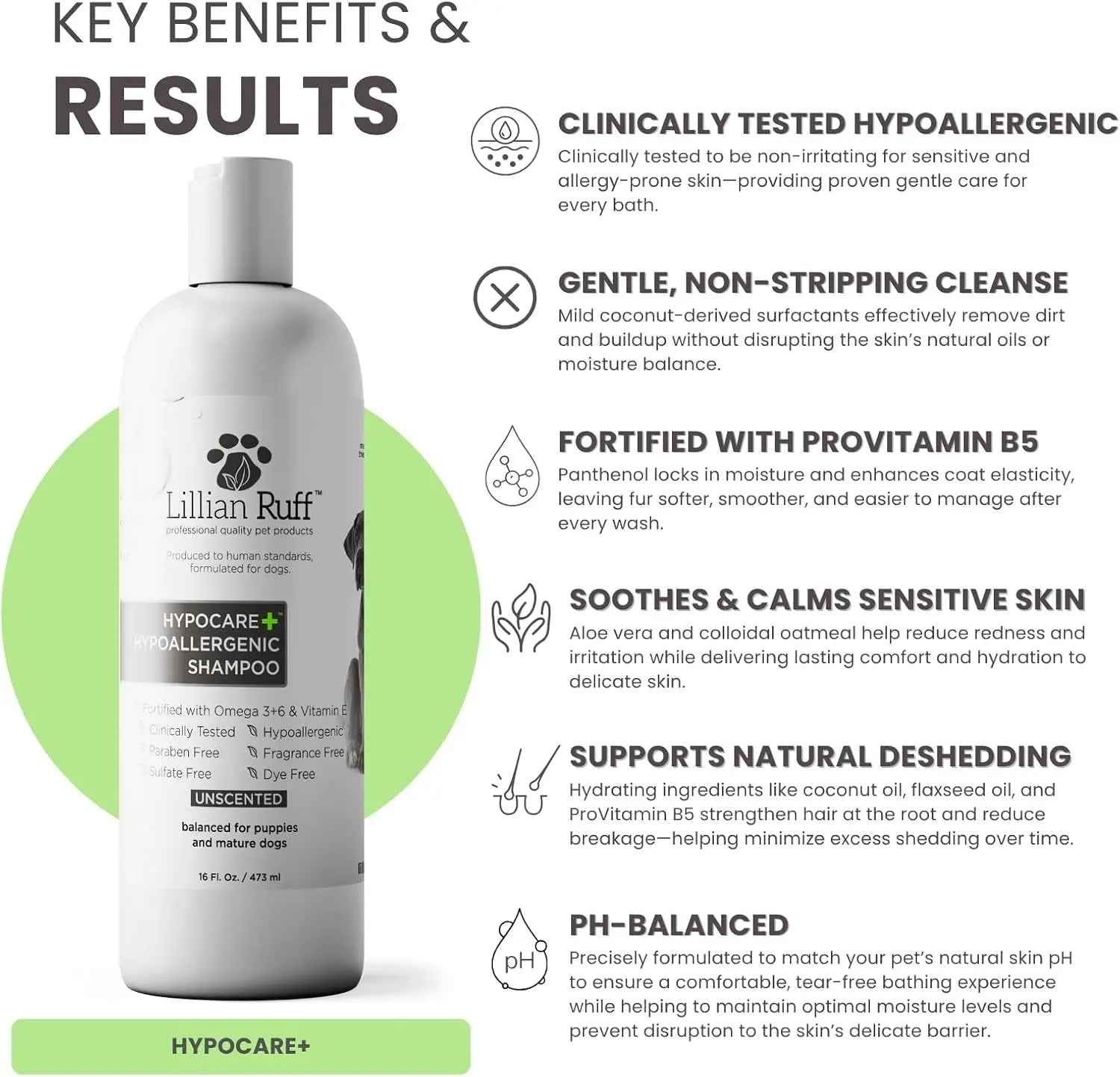 Lillian Ruff Hypoallergenic Oatmeal Dog Shampoo & Conditioner Set