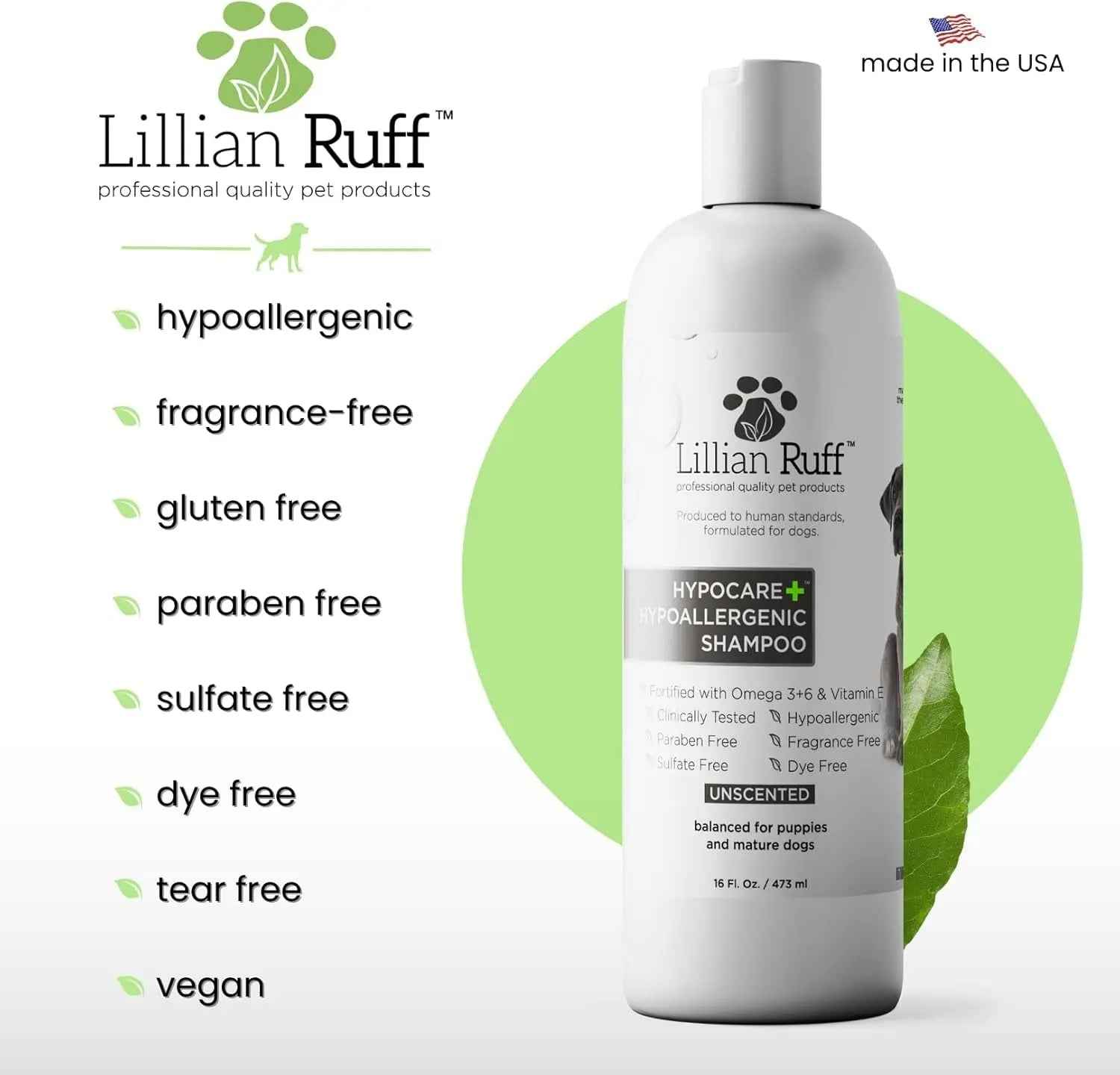 Lillian Ruff Hypoallergenic Oatmeal Dog Shampoo & Conditioner Set