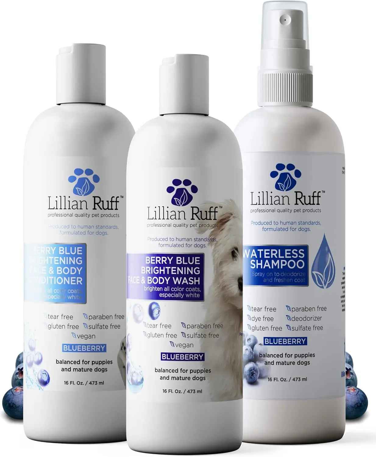 Lillian Ruff Berry Blue Brightening Dog Shampoo Set