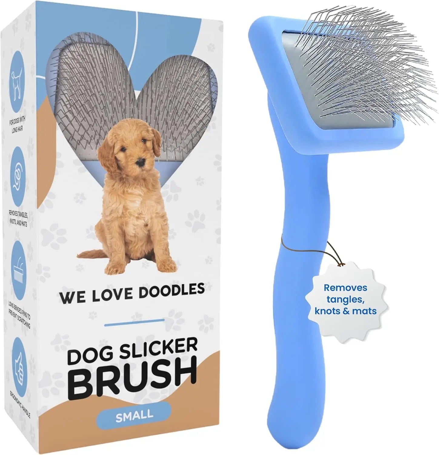 Long-Pin Slicker Brush for Dogs – Dematting & Grooming for Long Coats