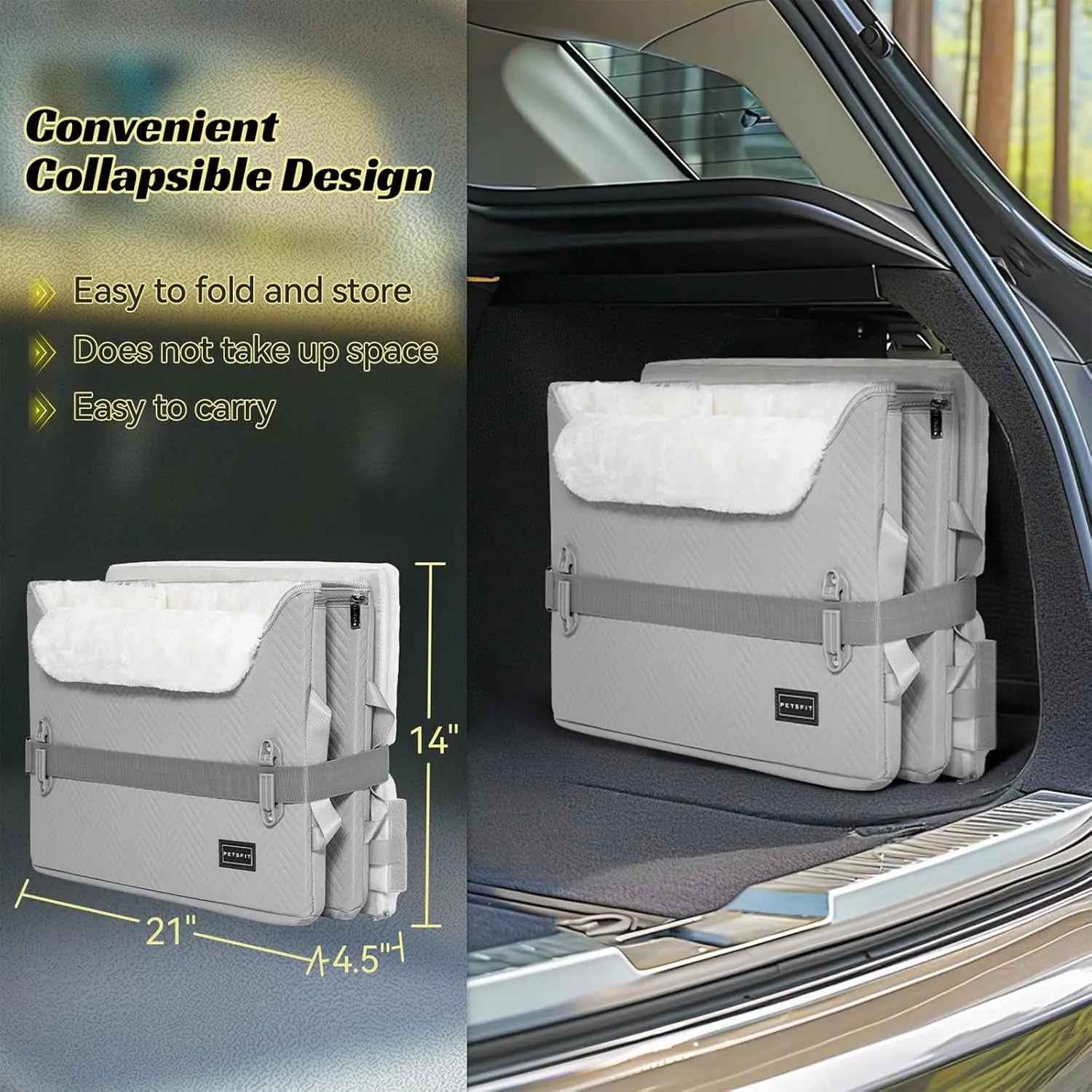 Luxury Dog Car Seat Booster, Waterproof PU Leather
