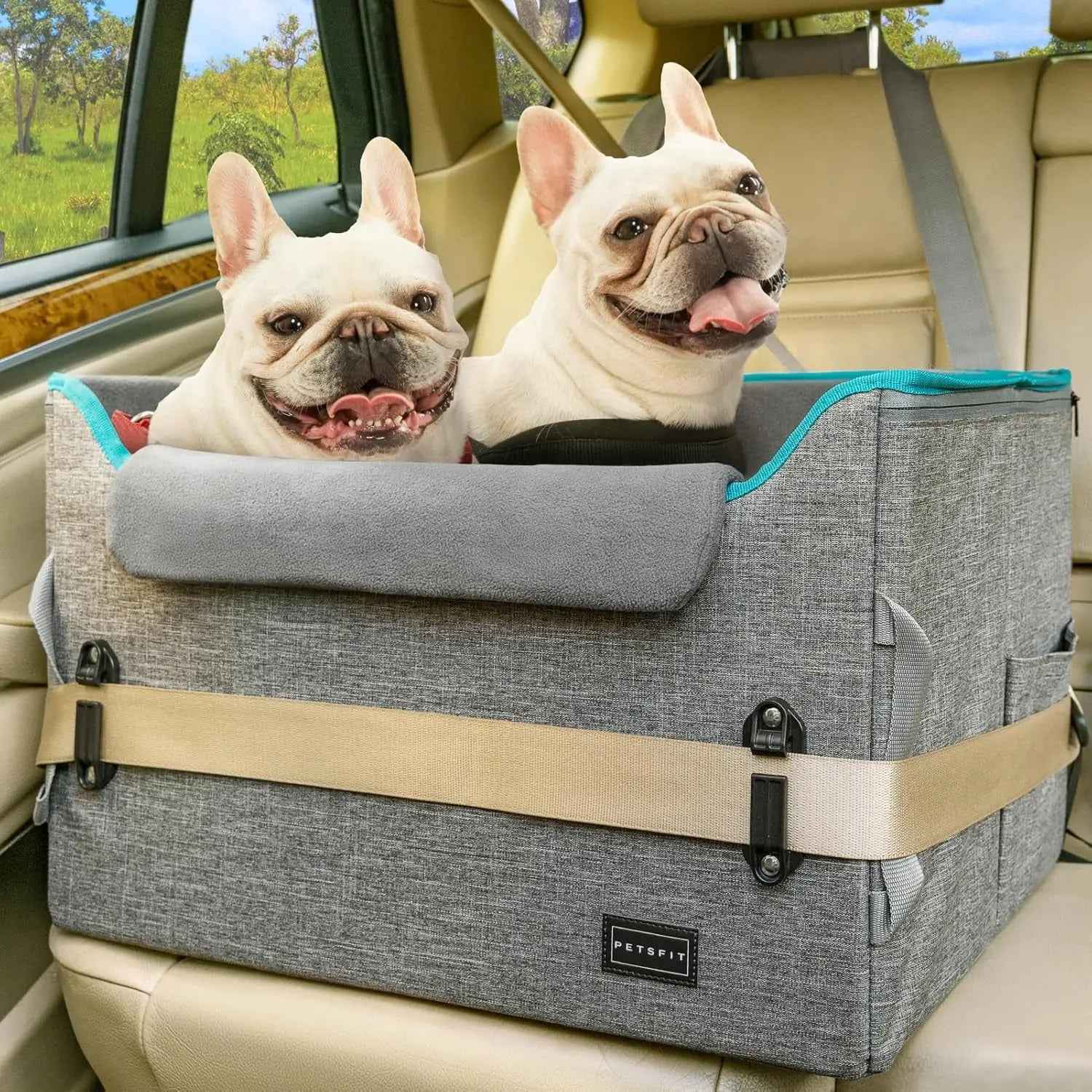 Luxury Dog Car Seat Booster, Waterproof PU Leather