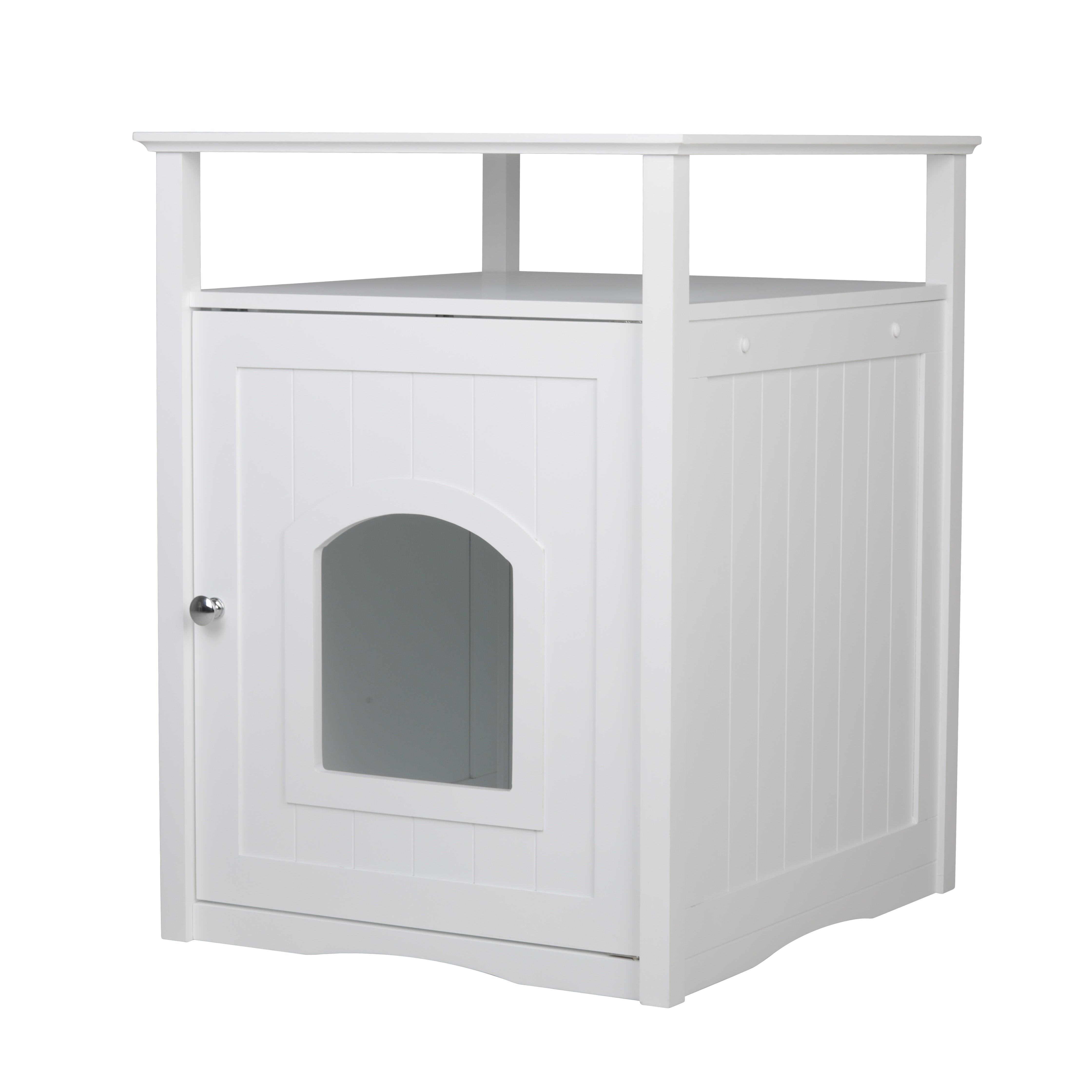 Merry Pet Cat Washroom/Night Stand Pet House, White