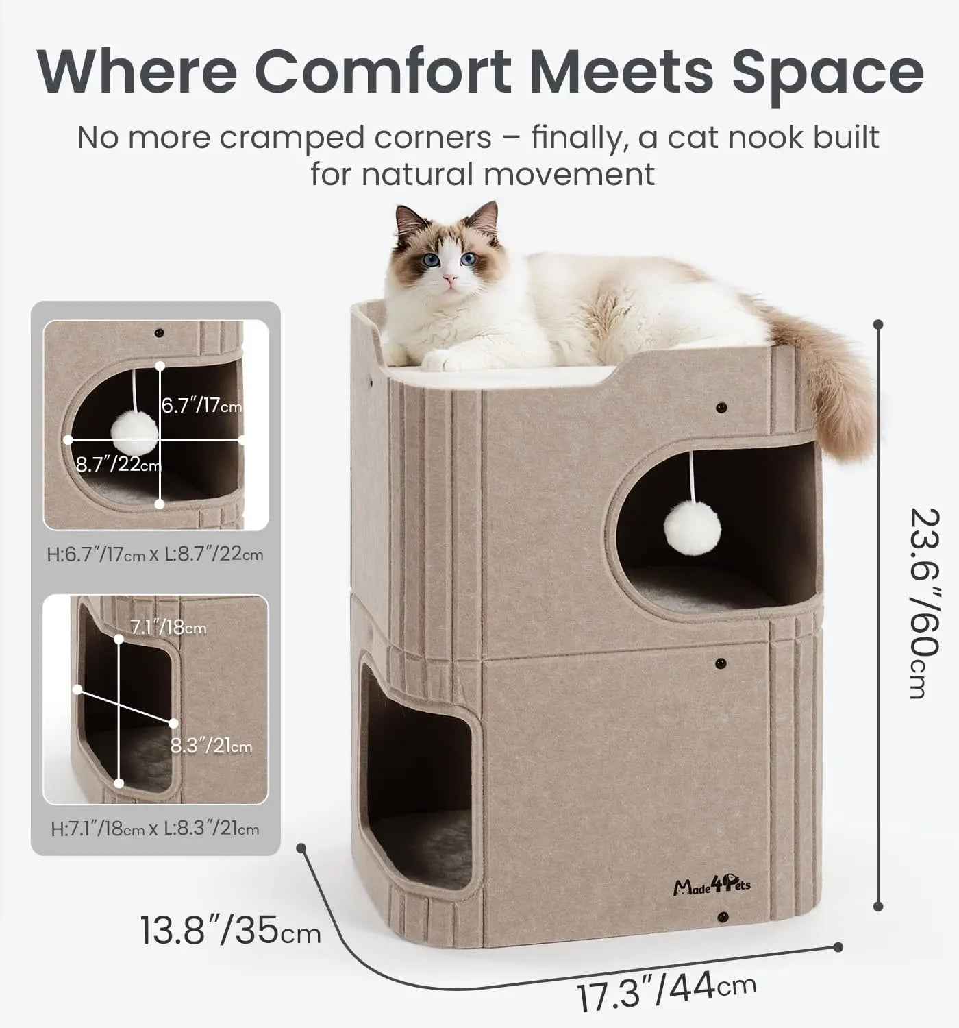 Indoor Cat House  Cozy Retreat for Cats