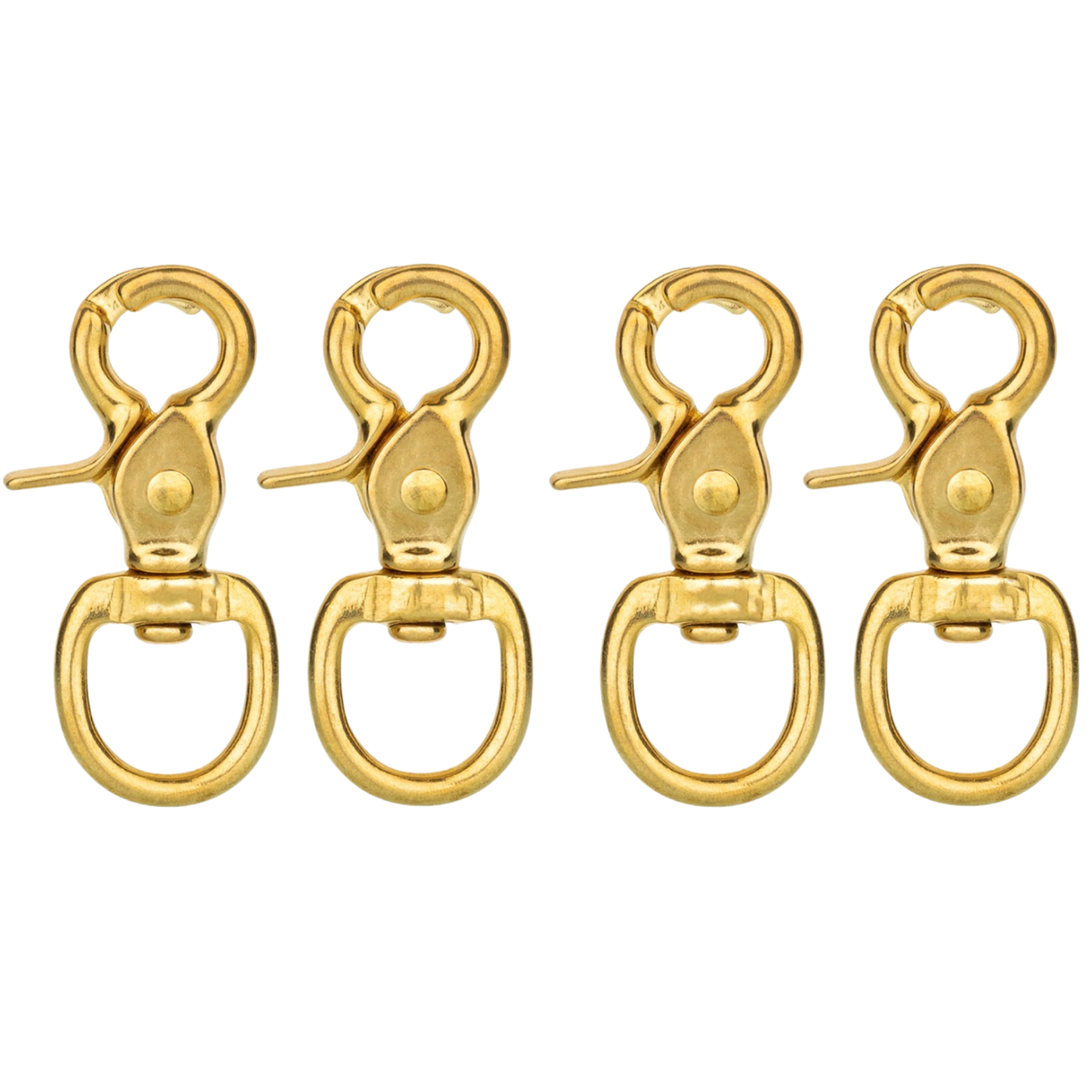 Horse Tack Brass-Plated Trigger Snap Square Eye 2-1/2" Loop Eye