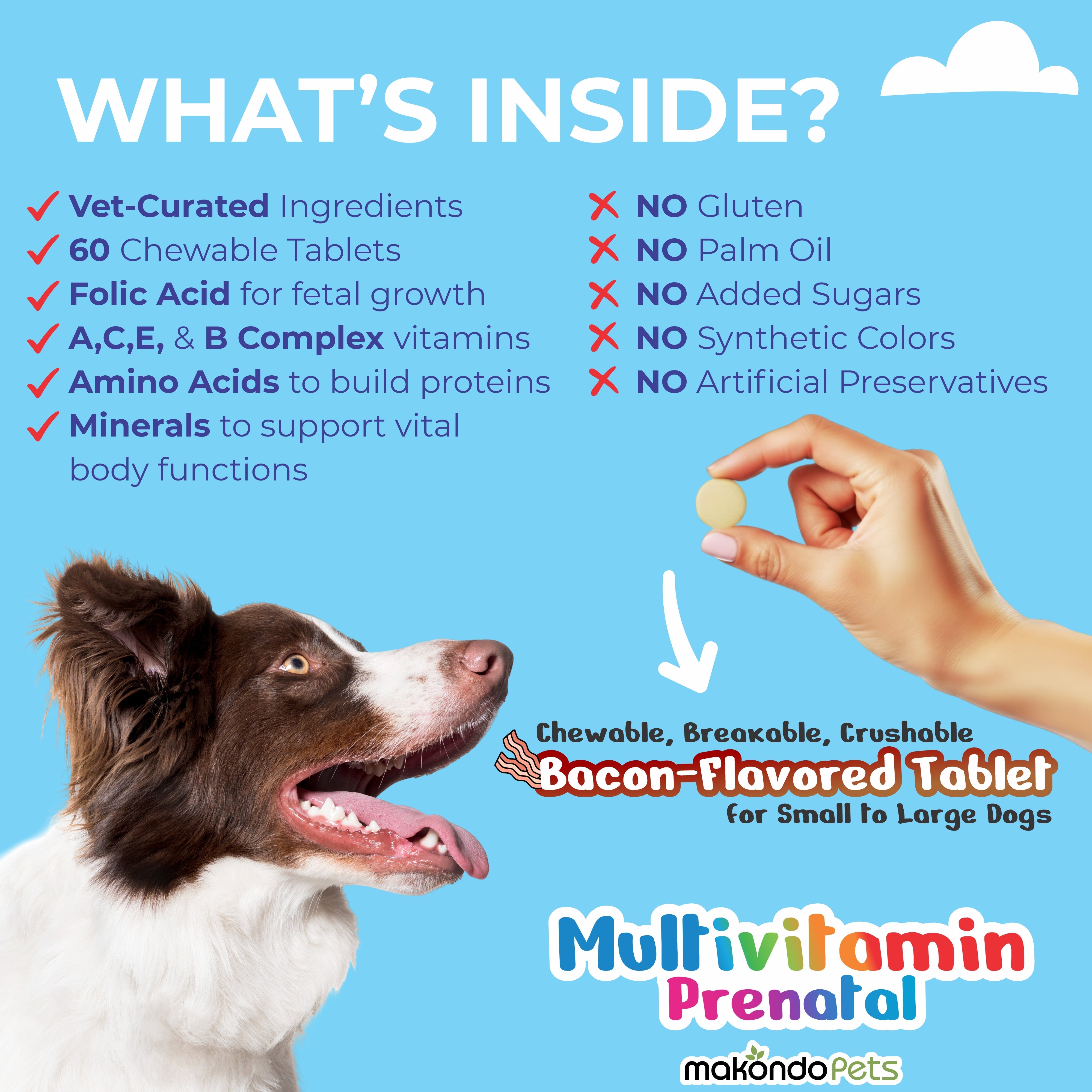 Multivitamin for Dogs & Cats. Prenatal Vitamins. 60 Tabs