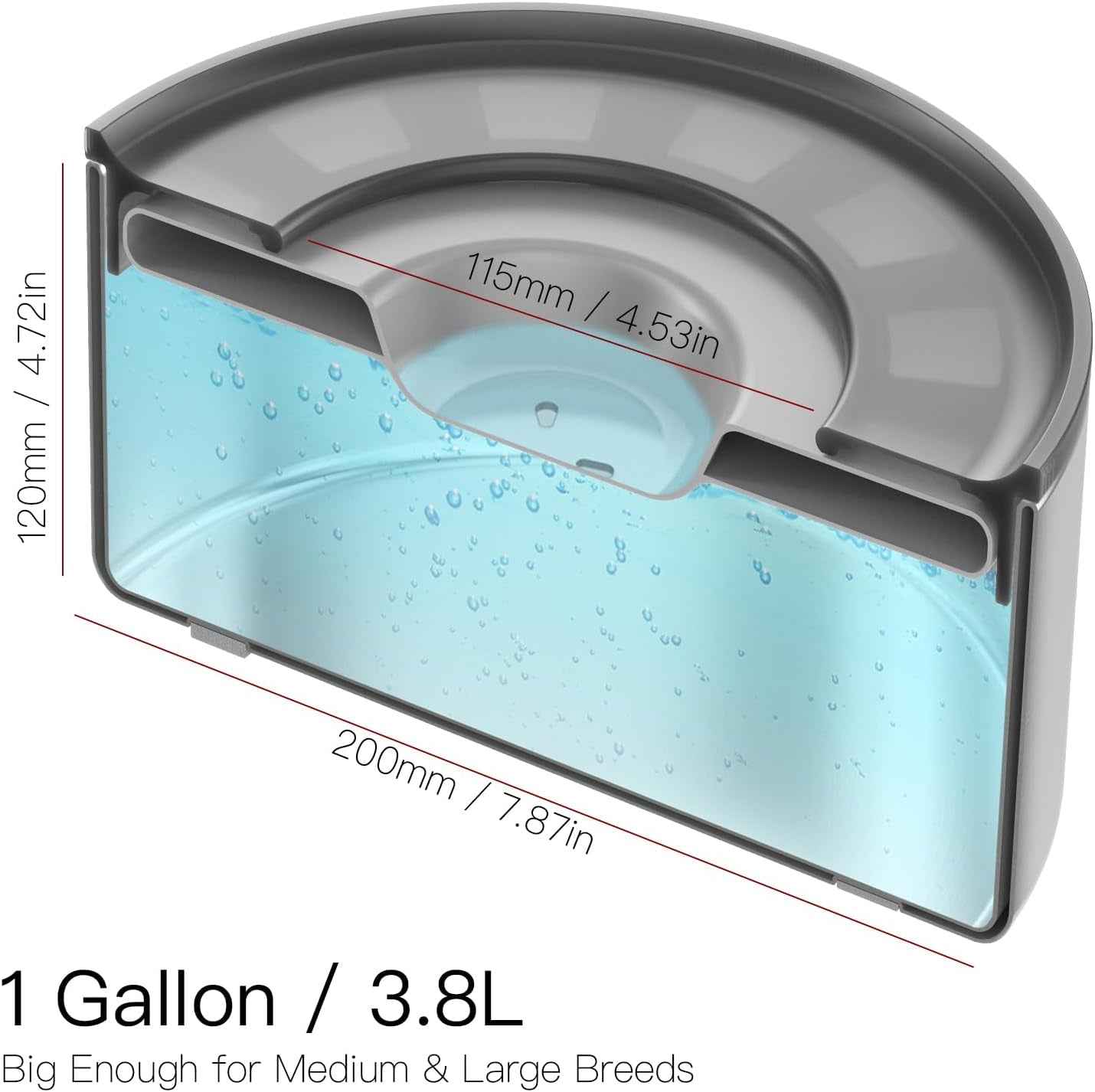 No Spill Dog Water Bowl 1 Gallon Stainless Steel Slow Feeder